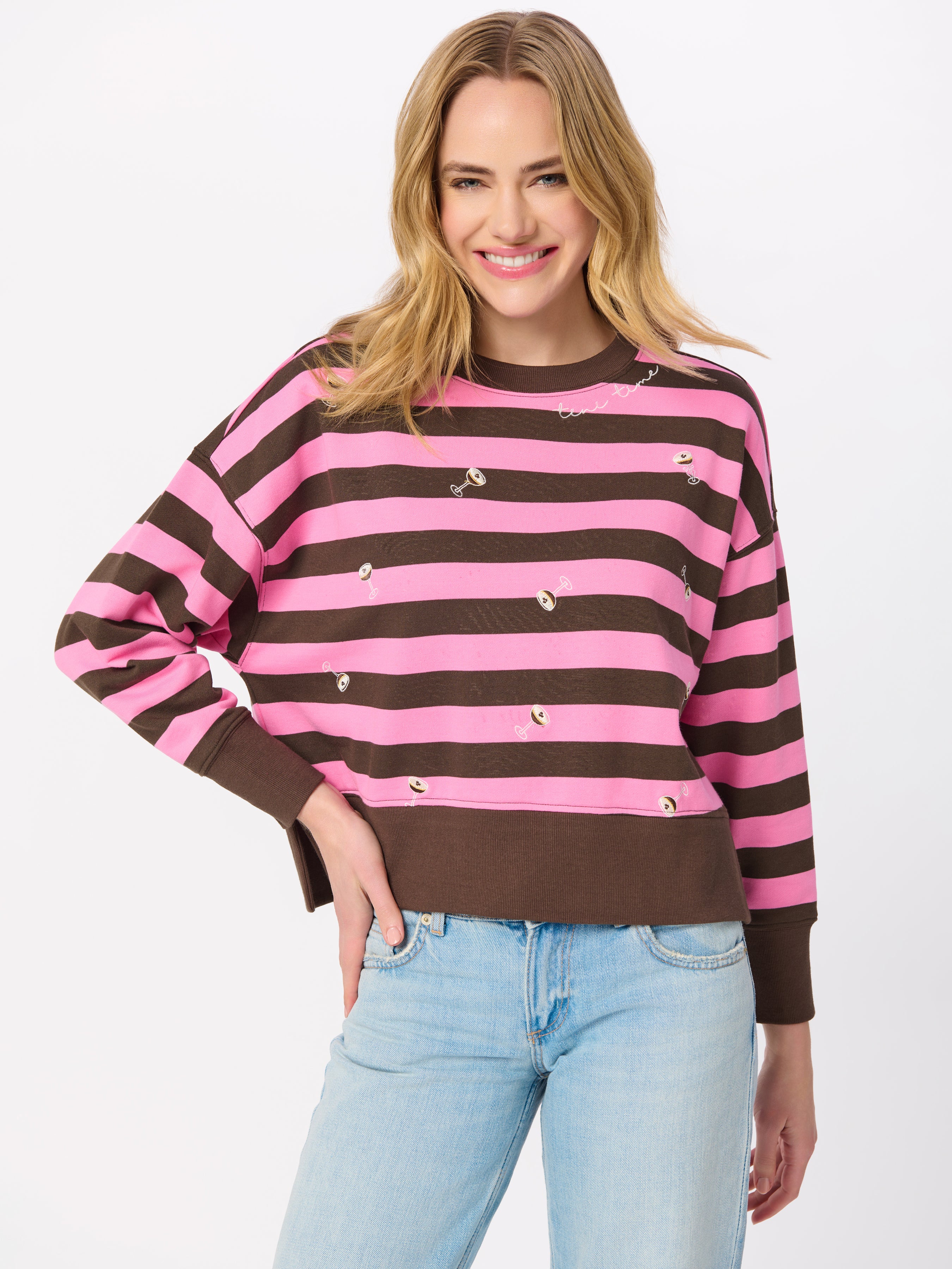 Shiraleah Espresso Martini Relaxed Sweatshirt, Brown BROWN / EXTRA SMALL