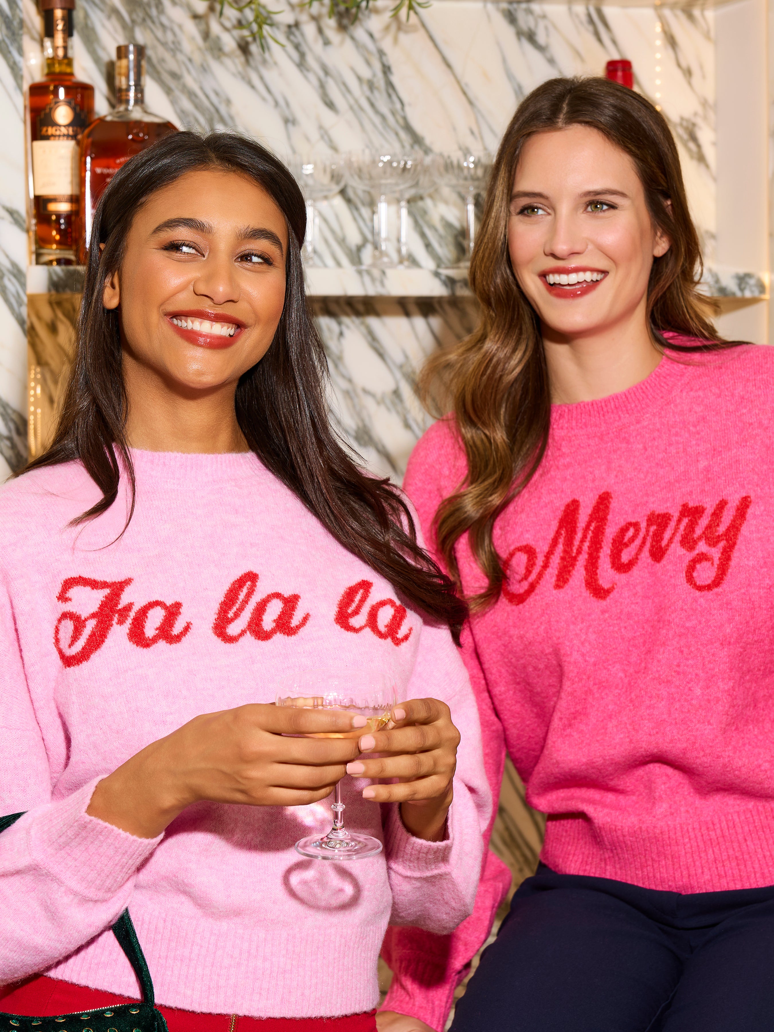 Shiraleah "Fa La La" Sweater, Bubblegum