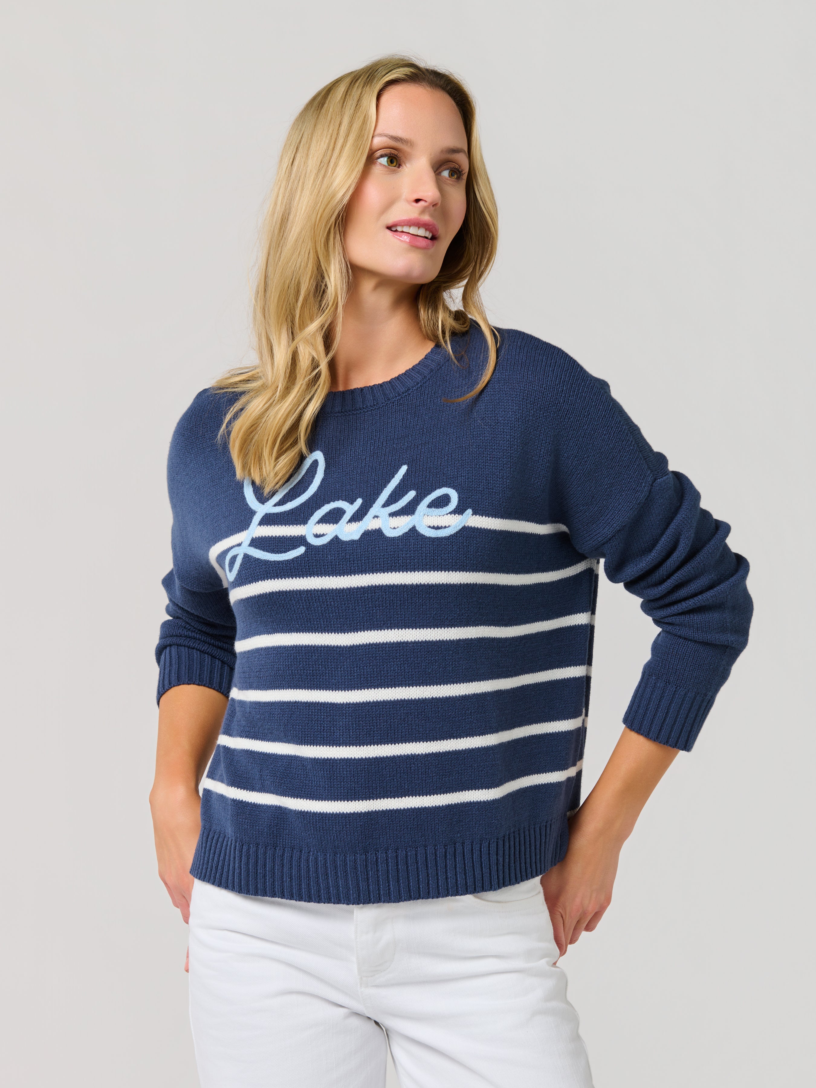 Shiraleah "Lake" Relaxed Fit Sweater, Navy SMALL