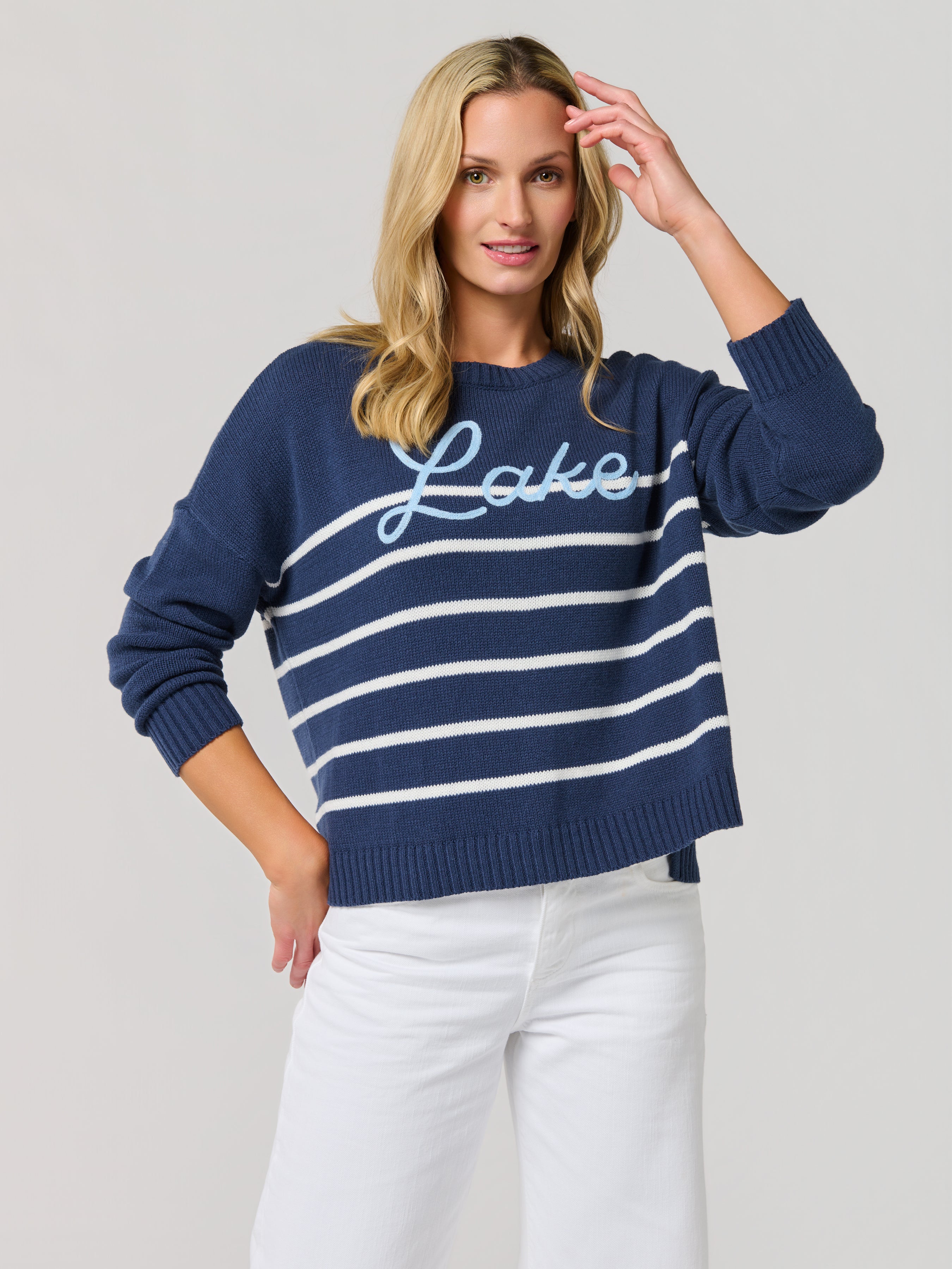 Shiraleah "Lake" Relaxed Fit Sweater, Navy SMALL