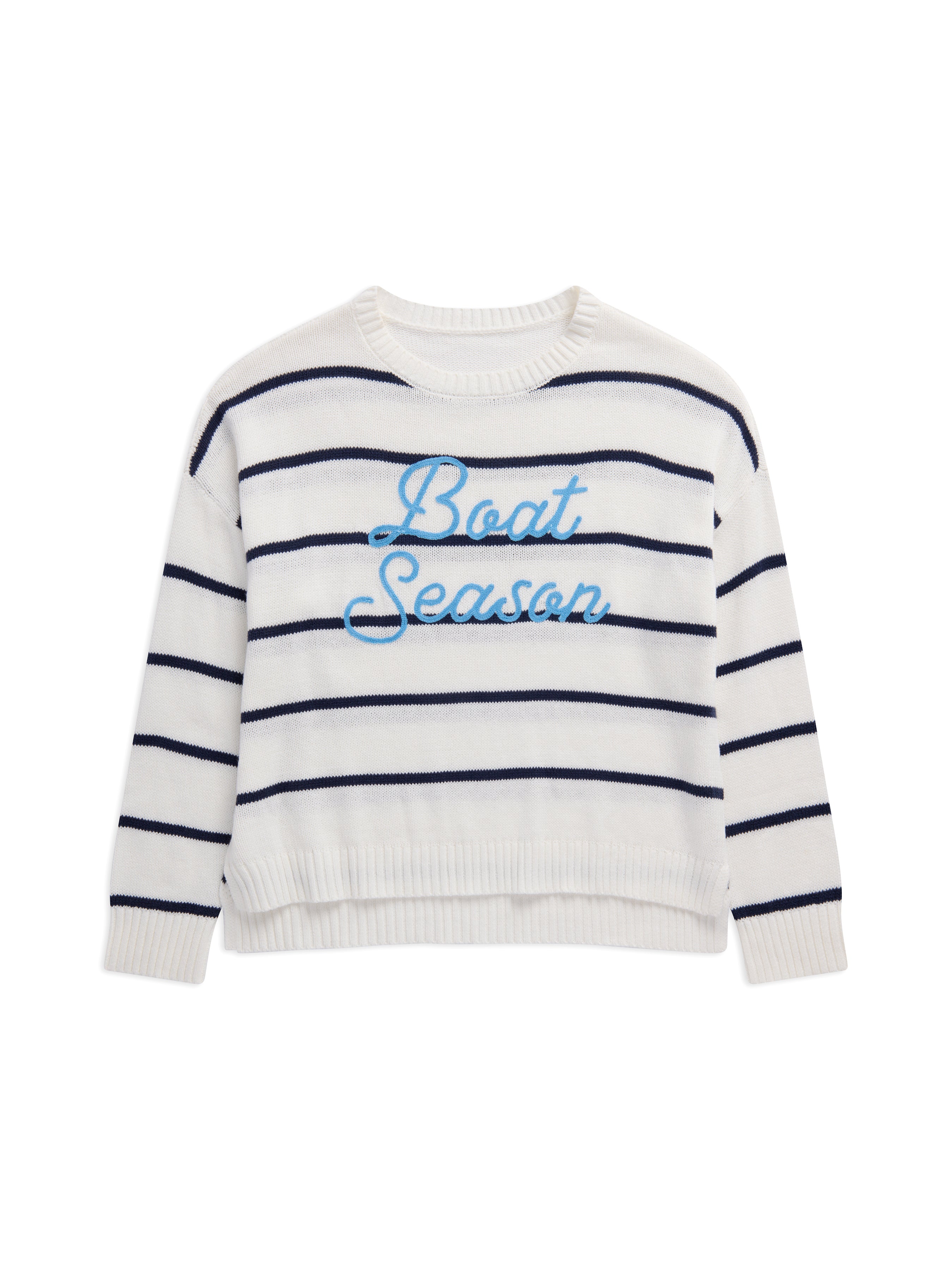 Shiraleah "Boat Season" Relaxed Fit Sweater, White SMALL