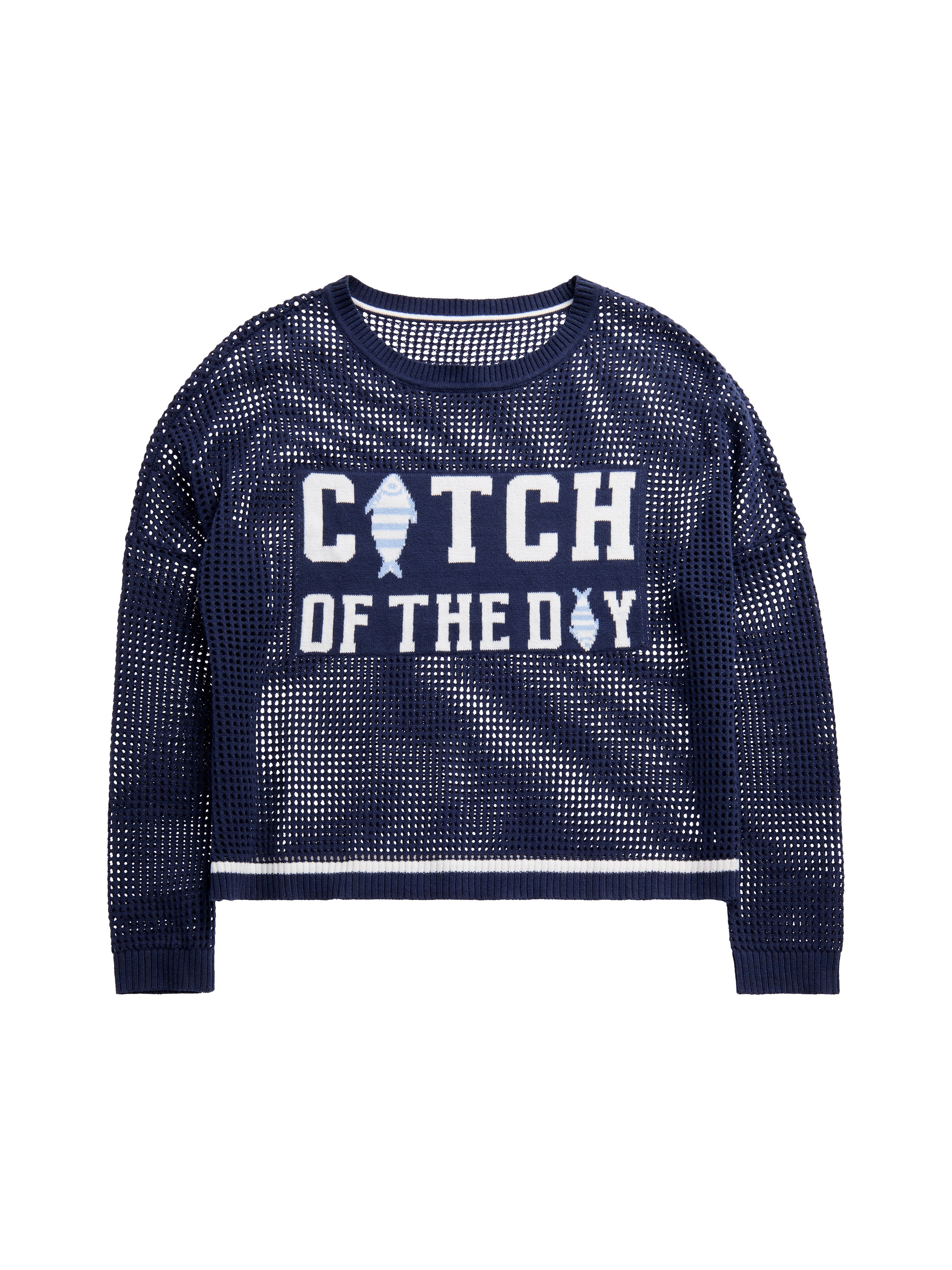 Shiraleah Assorted Set of 7 "Catch of the Day" Mesh Sweaters, Navy set of 7