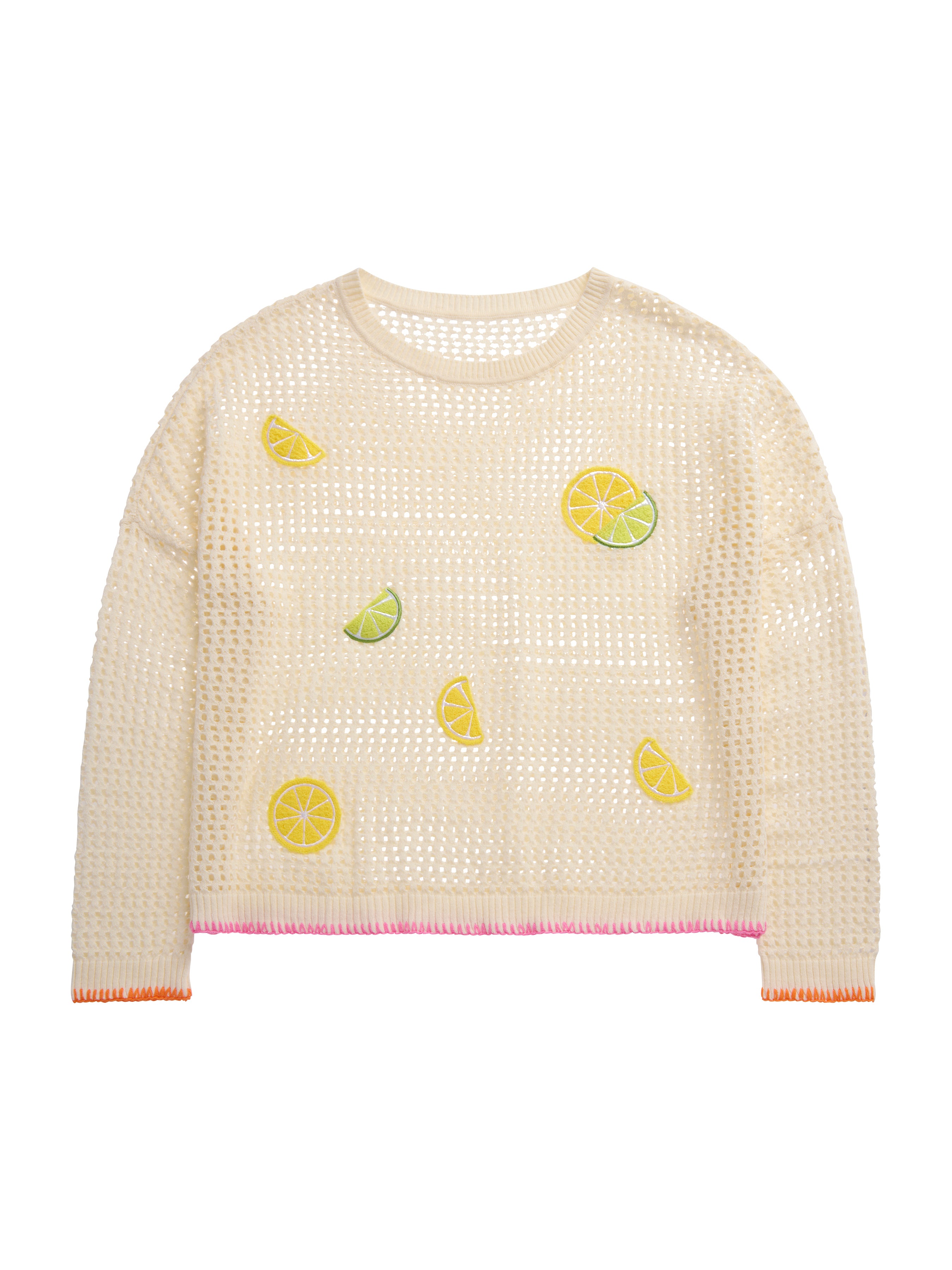 Shiraleah Assorted Set of 7 Citrus Mesh Sweaters, Ivory set of 7