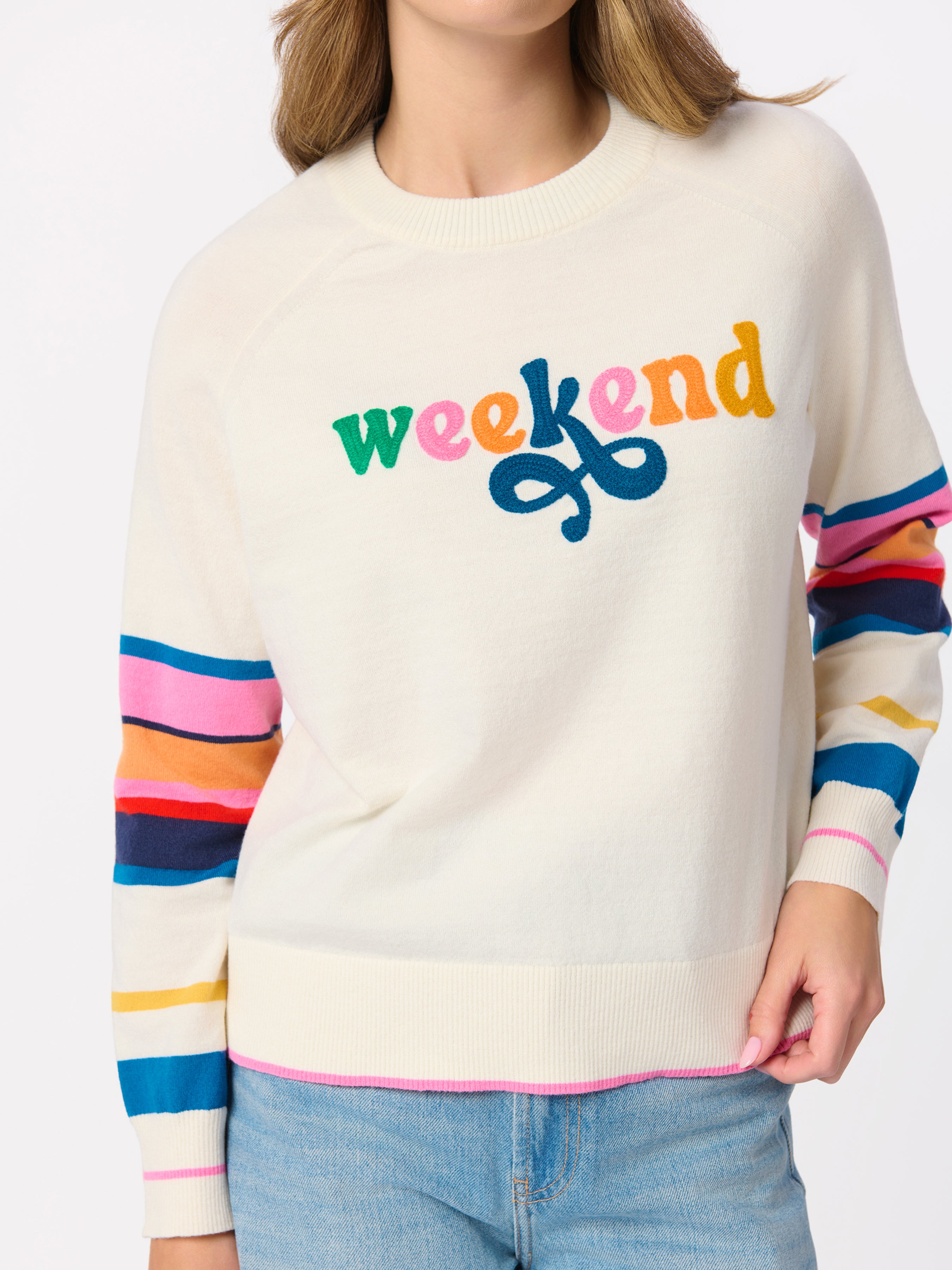 Shiraleah "Weekend" Lightweight Boxy Sweater, Ivory IVORY / EXTRA SMALL
