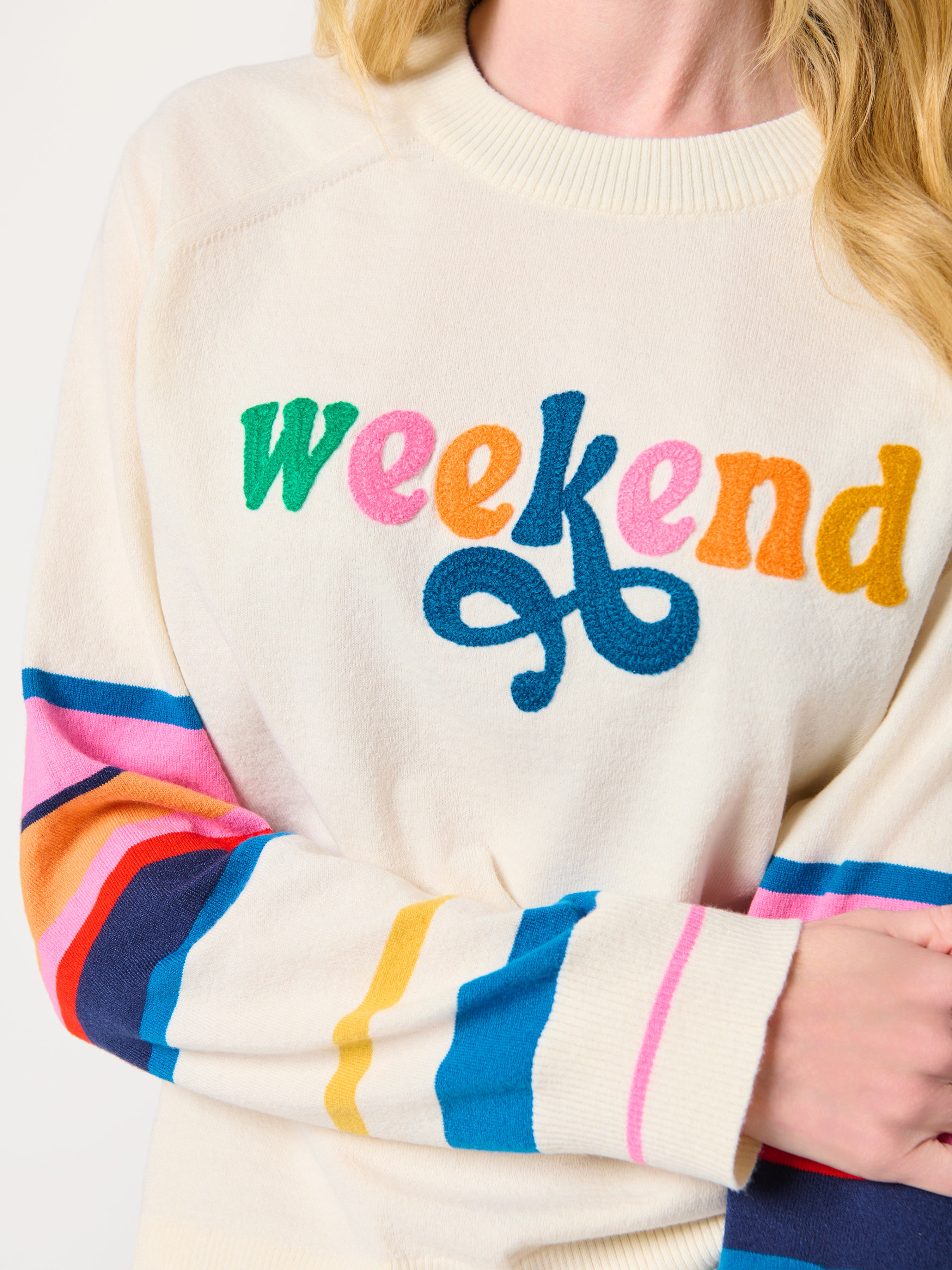Shiraleah "Weekend" Lightweight Boxy Sweater, Ivory IVORY / EXTRA SMALL
