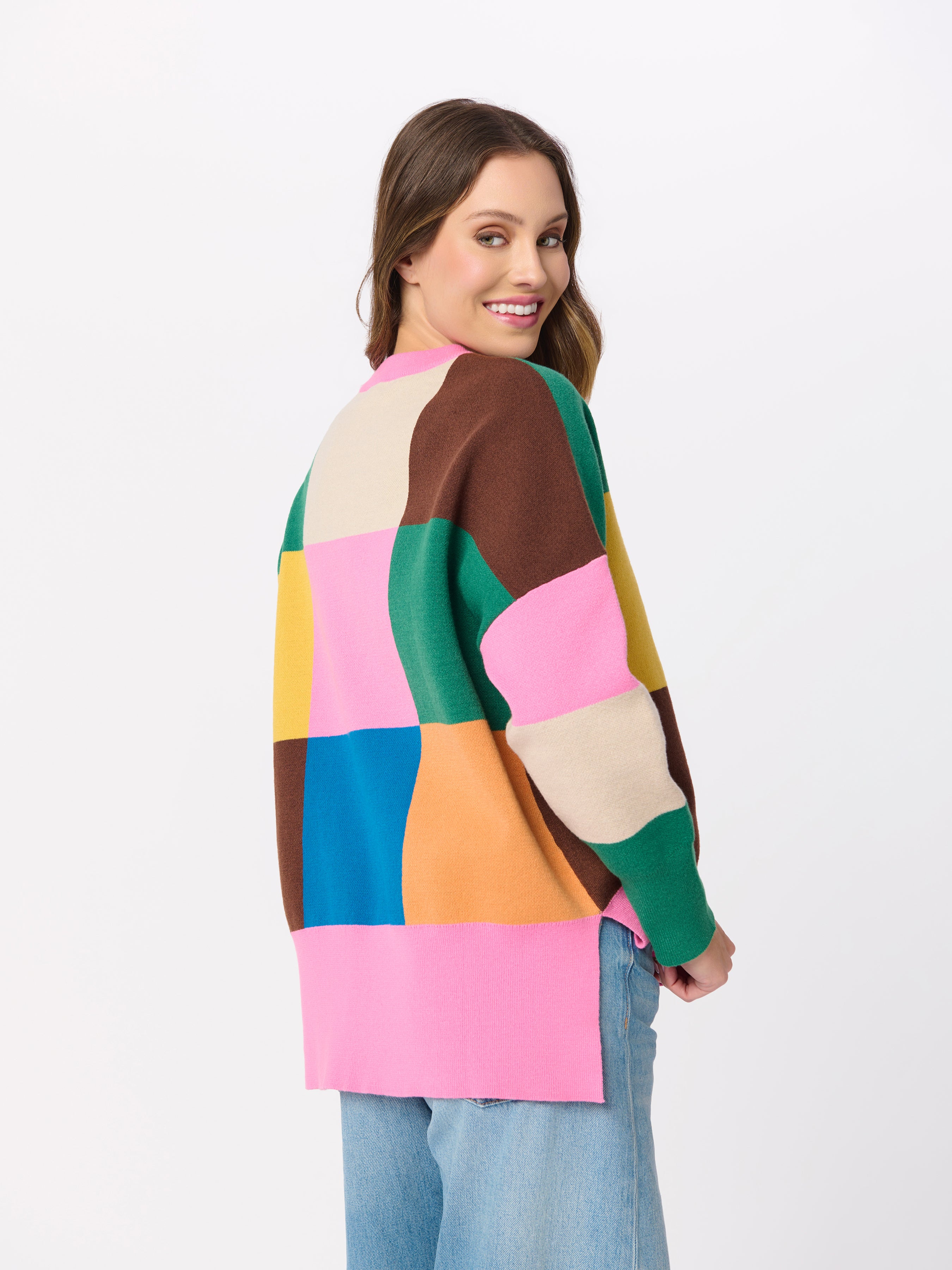 Shiraleah Color Block Loose Fit Sweater, Multi MULTI / EXTRA SMALL