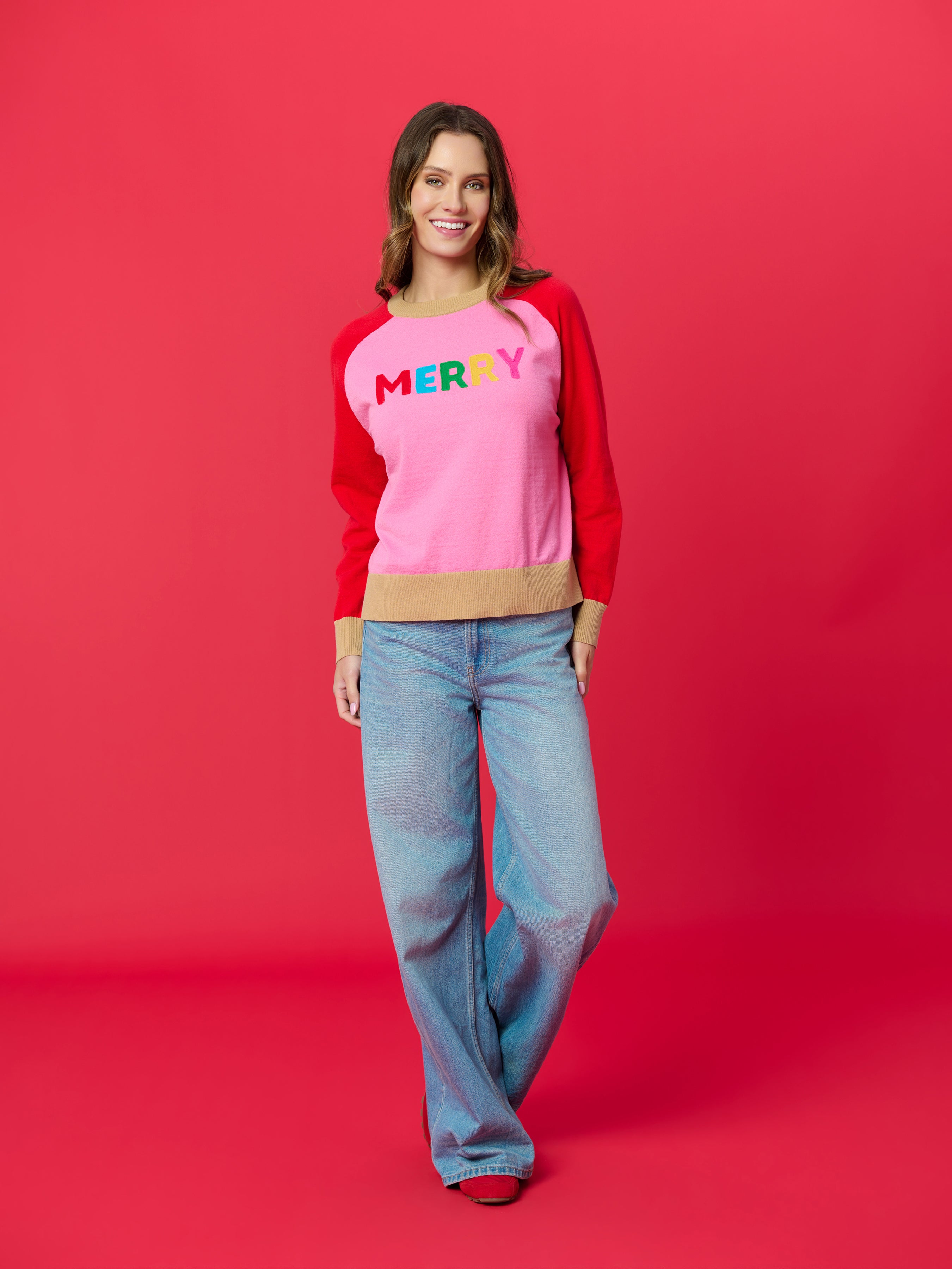 Shiraleah "Merry" Lightweight Boxy Sweater, Pink PINK / EXTRA SMALL