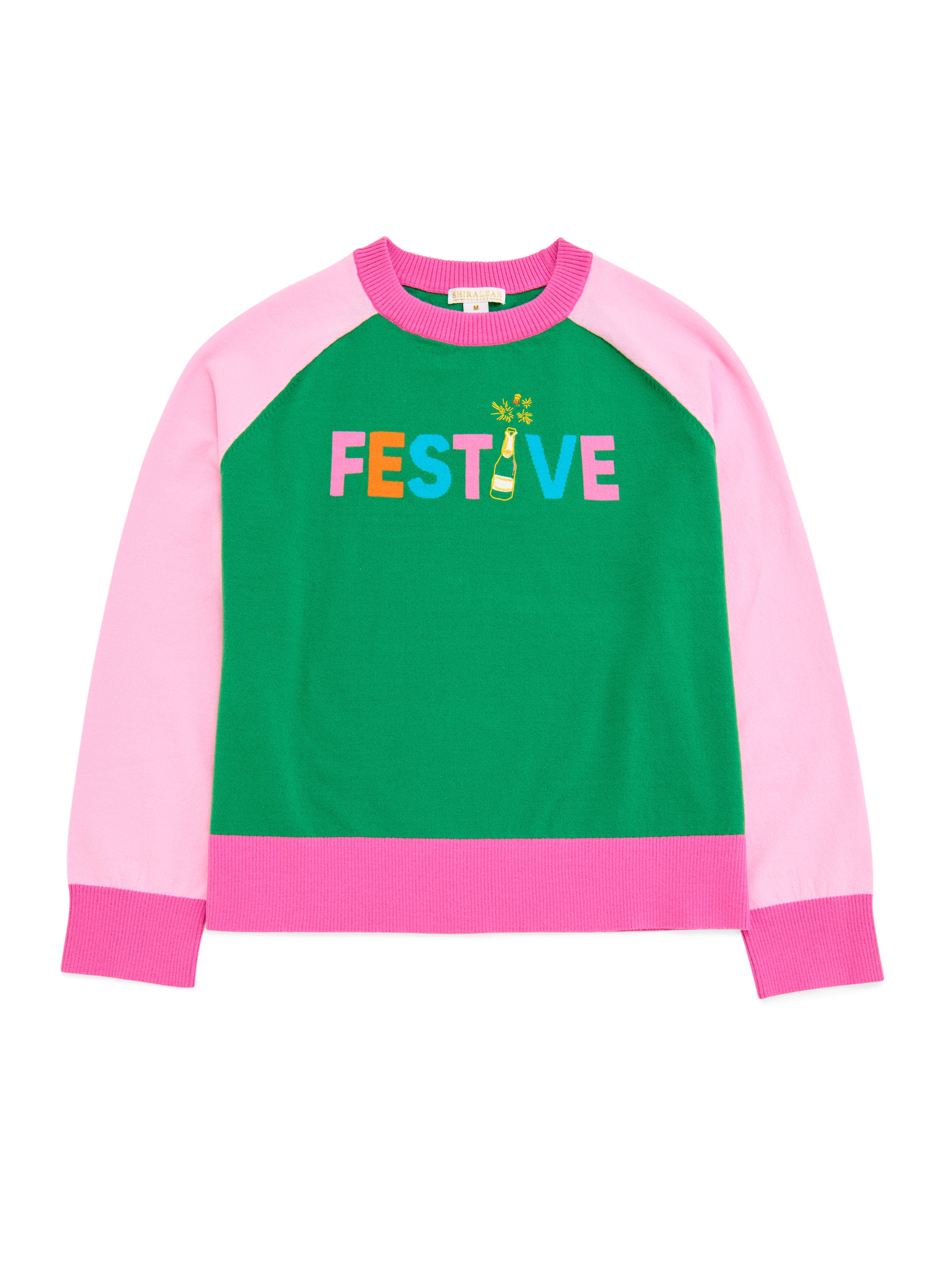 Shiraleah "Festive" Lightweight Boxy Sweater, Green GREEN / EXTRA SMALL