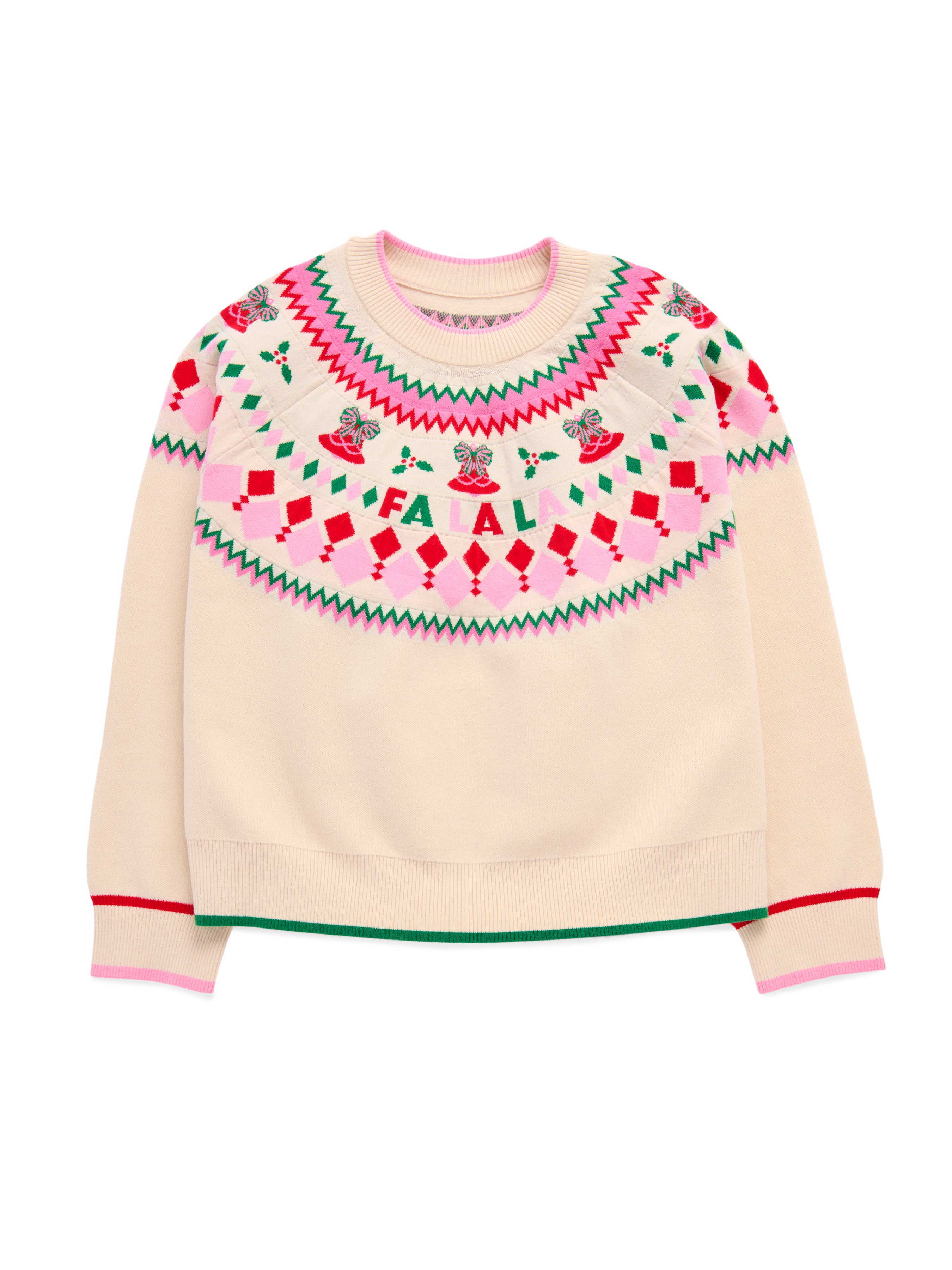 Shiraleah Fair Isle Double Knit Boxy Sweater, Ivory IVORY / EXTRA SMALL