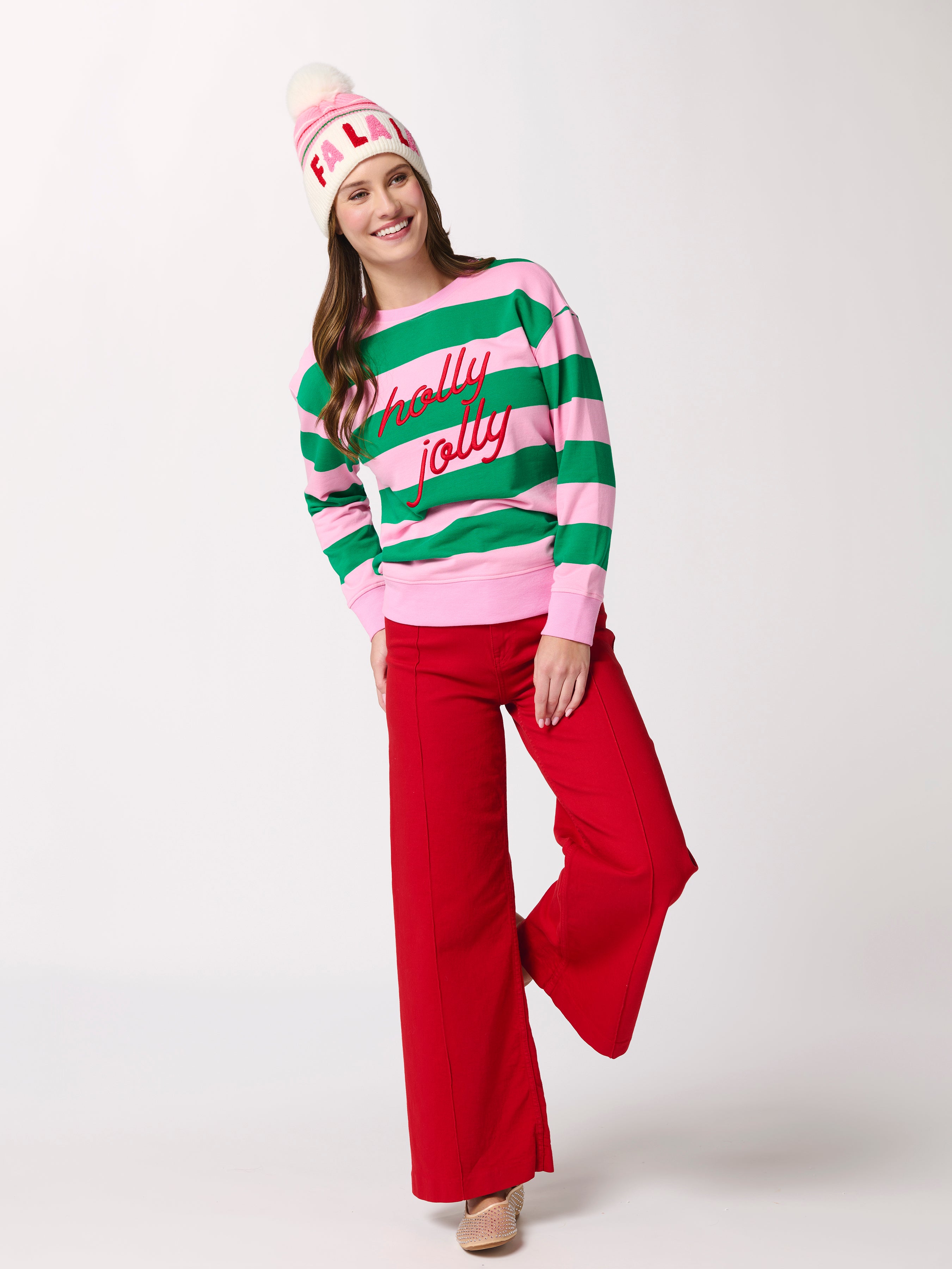 Shiraleah "Fa La La" Beanie, Blush