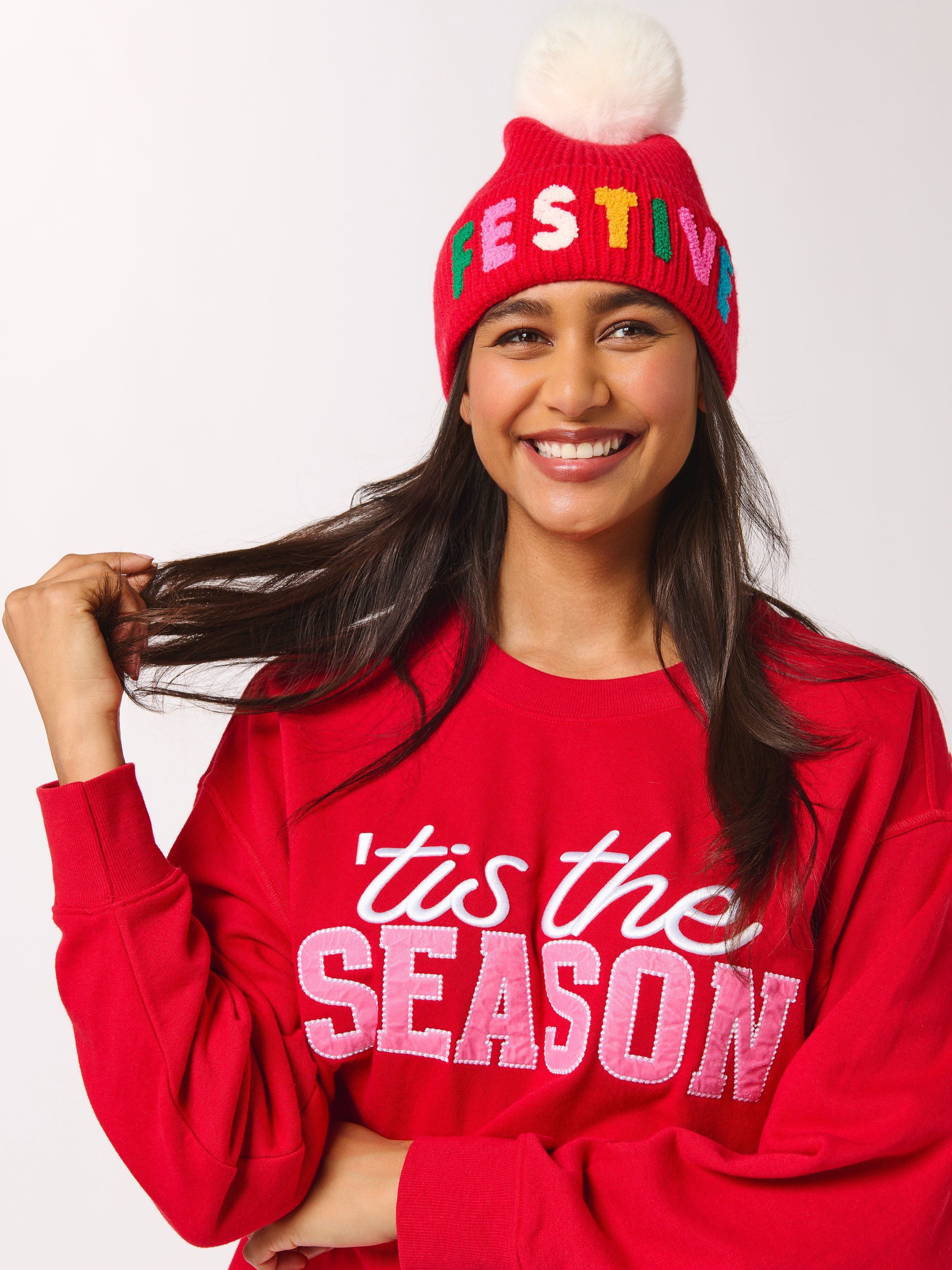Shiraleah "Festive" Beanie, Red