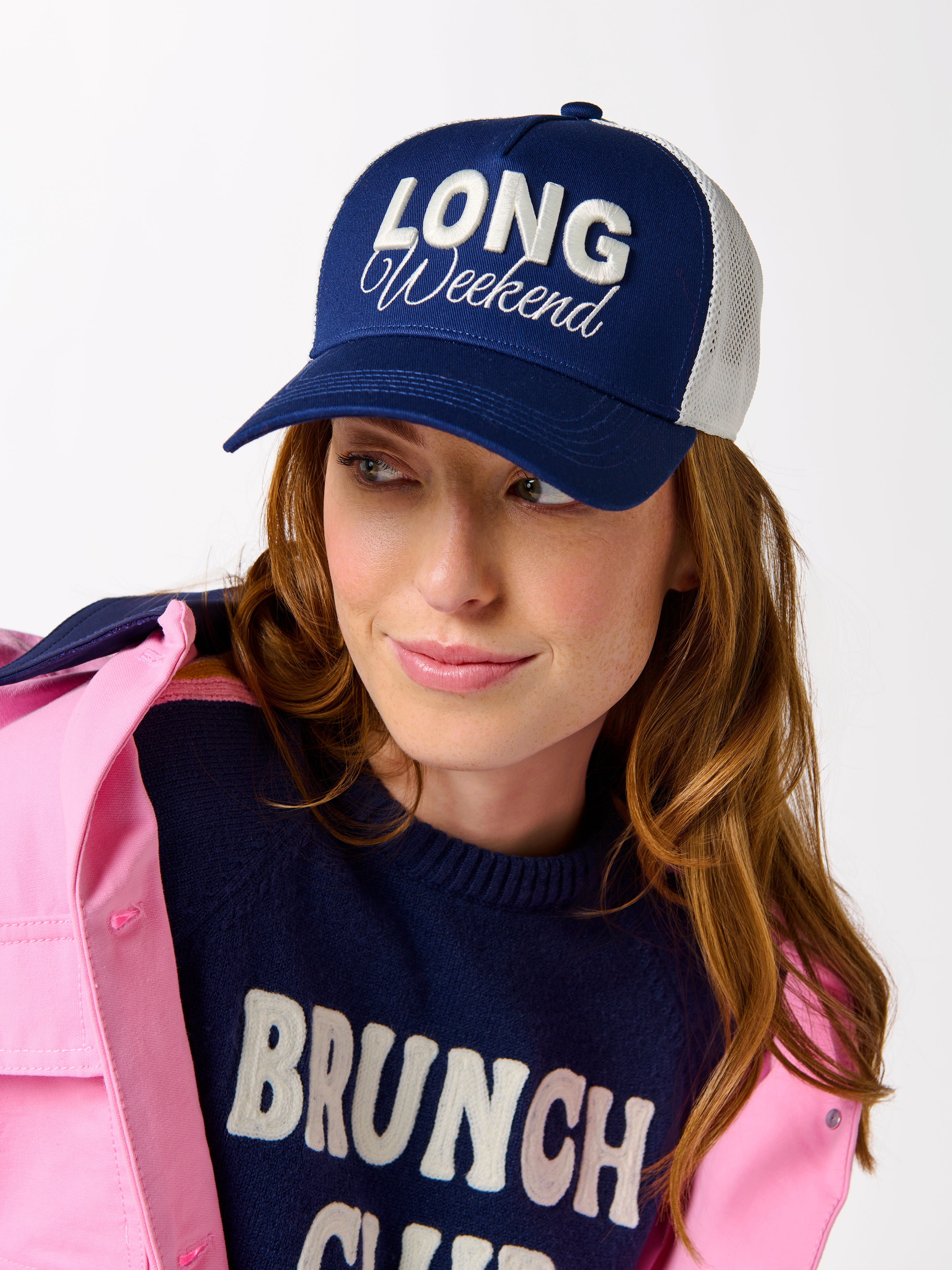 Shiraleah "Long Weekend" Trucker Hat, Navy