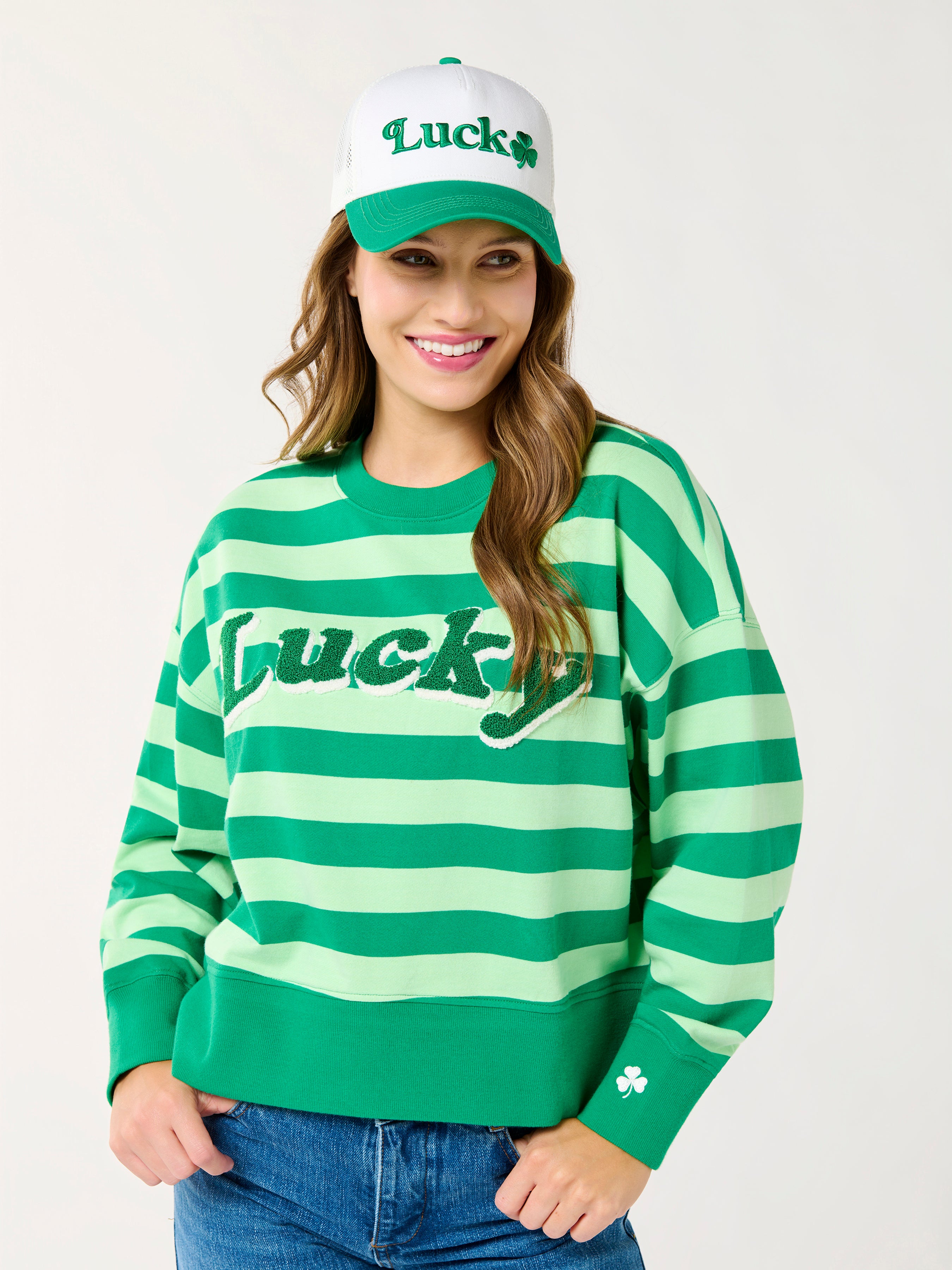 Shiraleah "Lucky" Shamrock Trucker Hat, Green GREEN