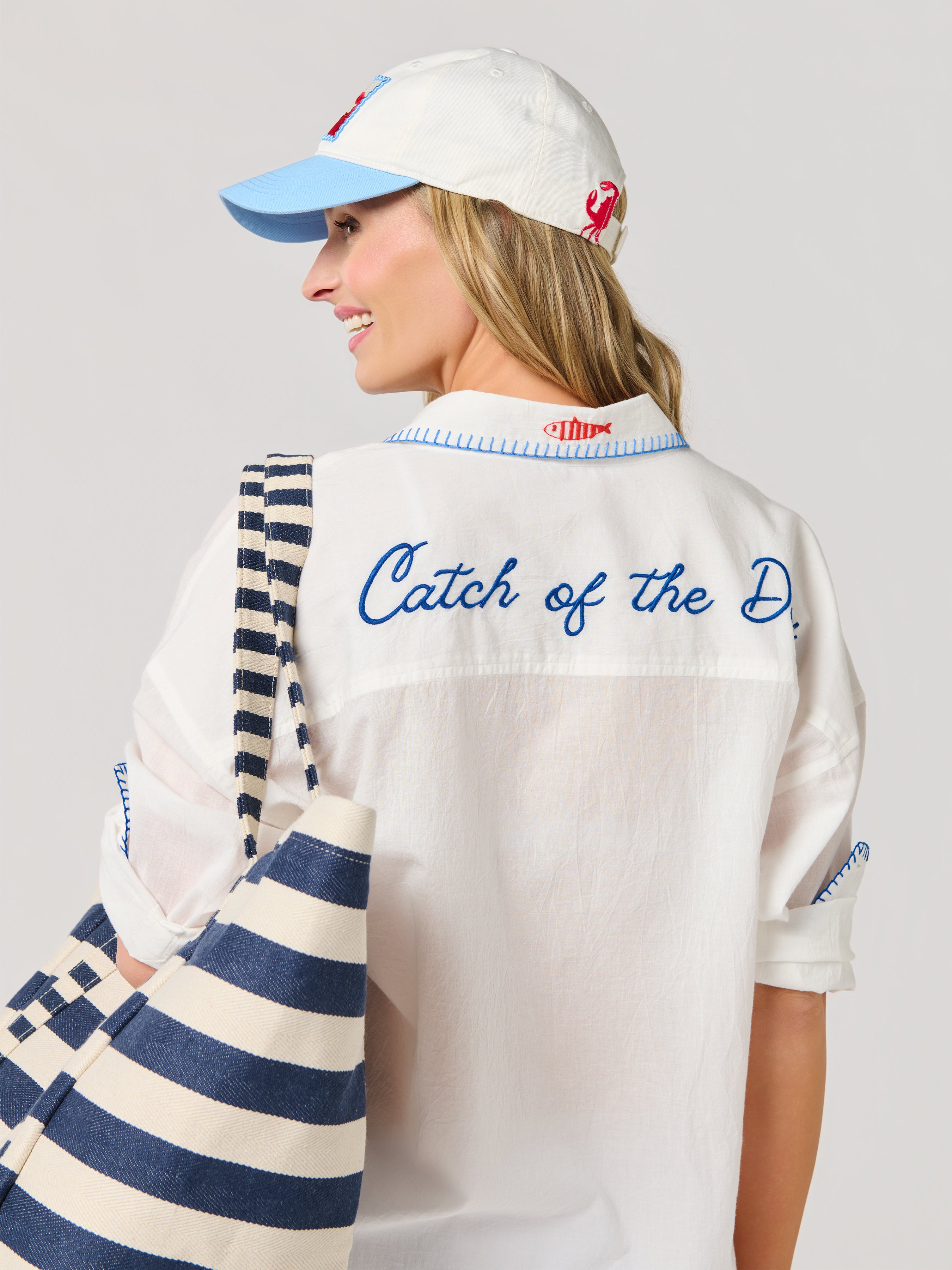 Shiraleah Crab Ball Cap, White