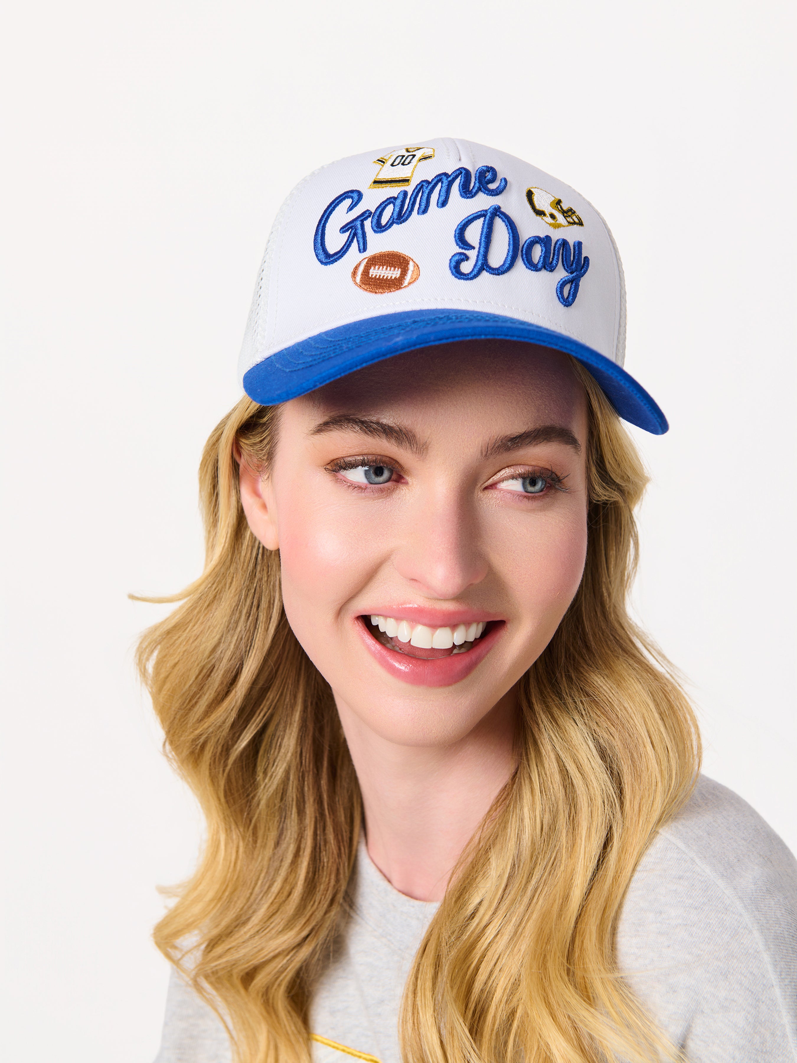 Shiraleah "Game Day" Trucker Hat BLUE / OS
