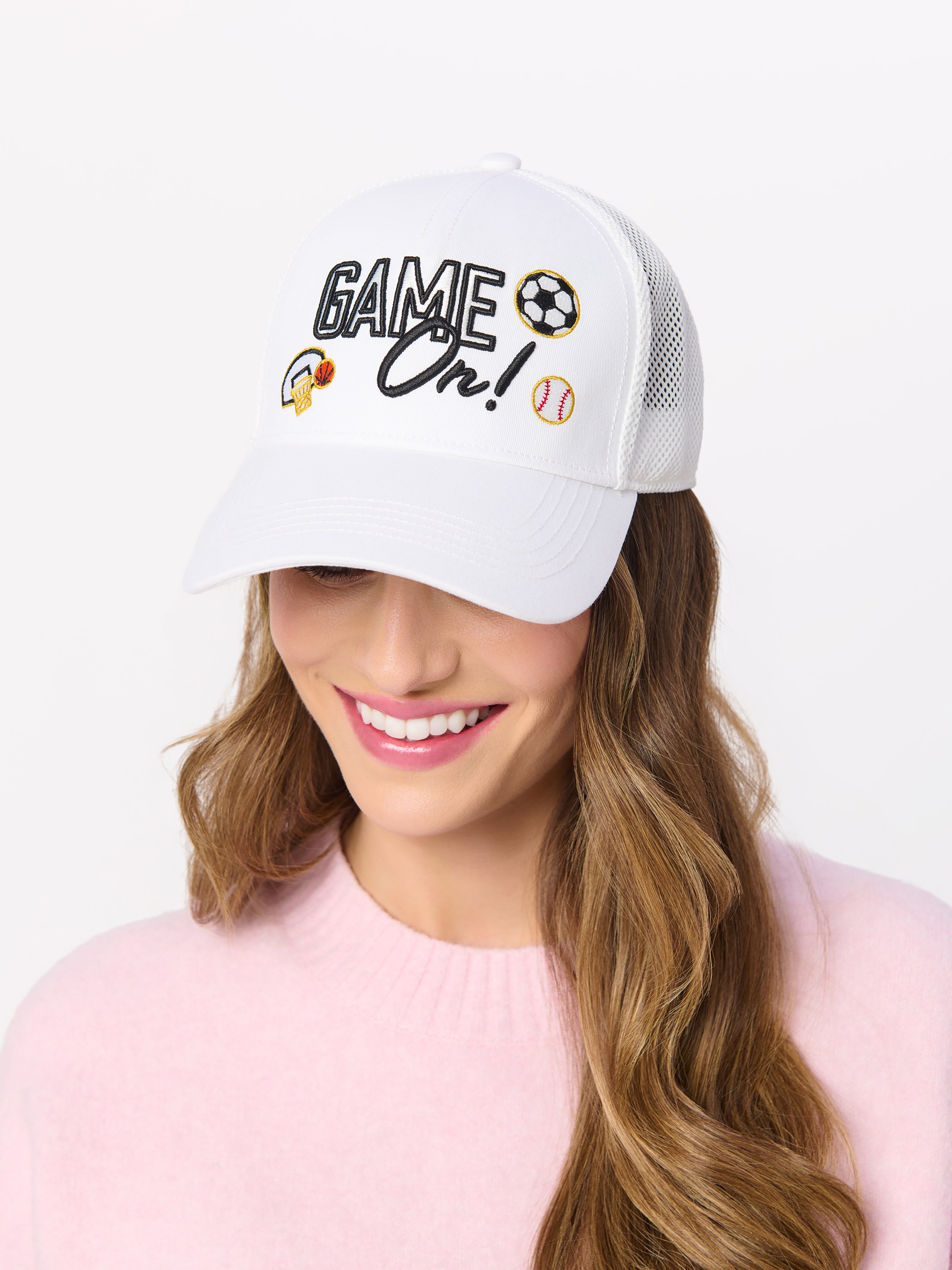 Shiraleah "Game On" Trucker Hat, White