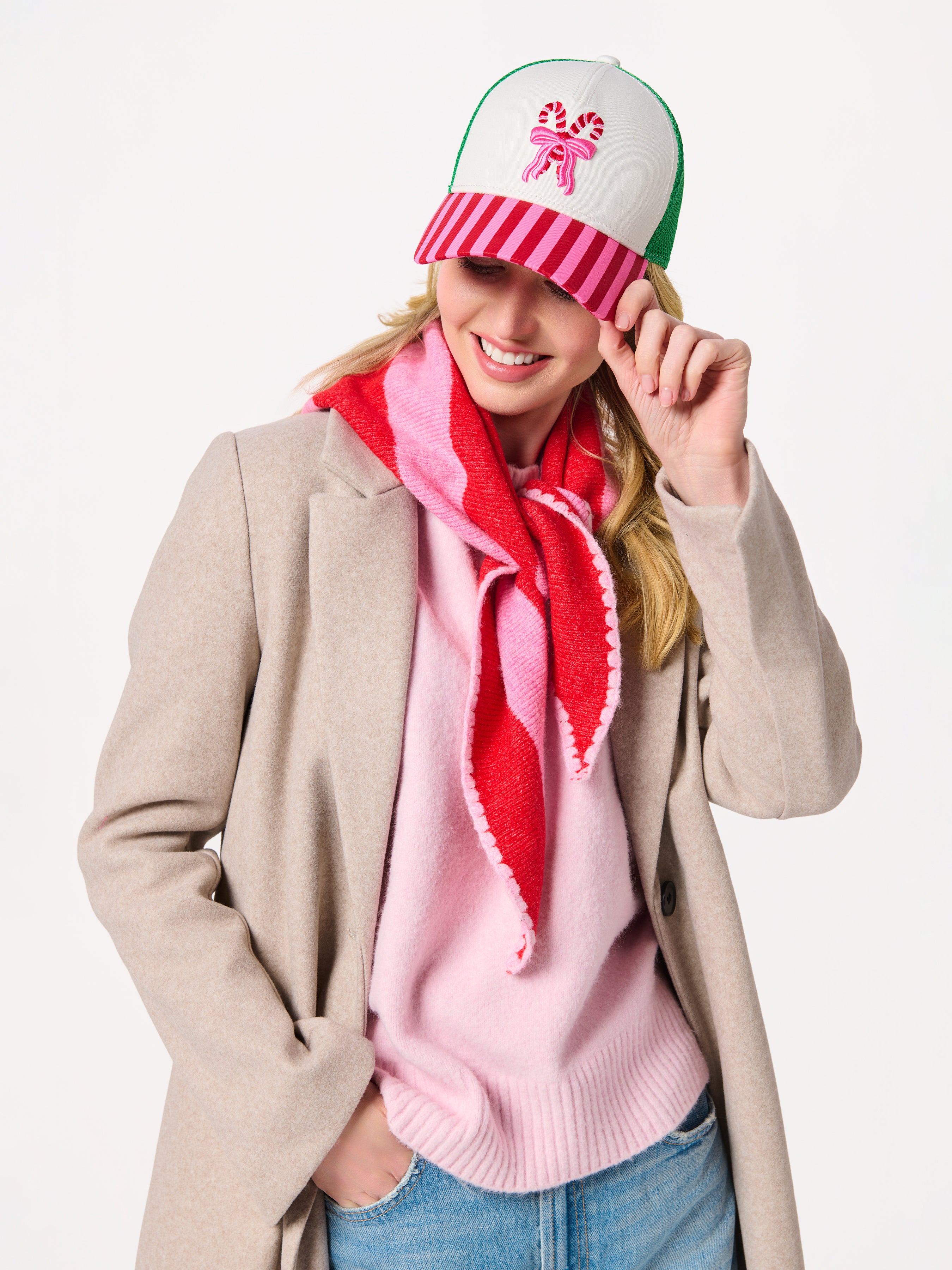 Shiraleah Candy Cane Trucker Hat, Multi