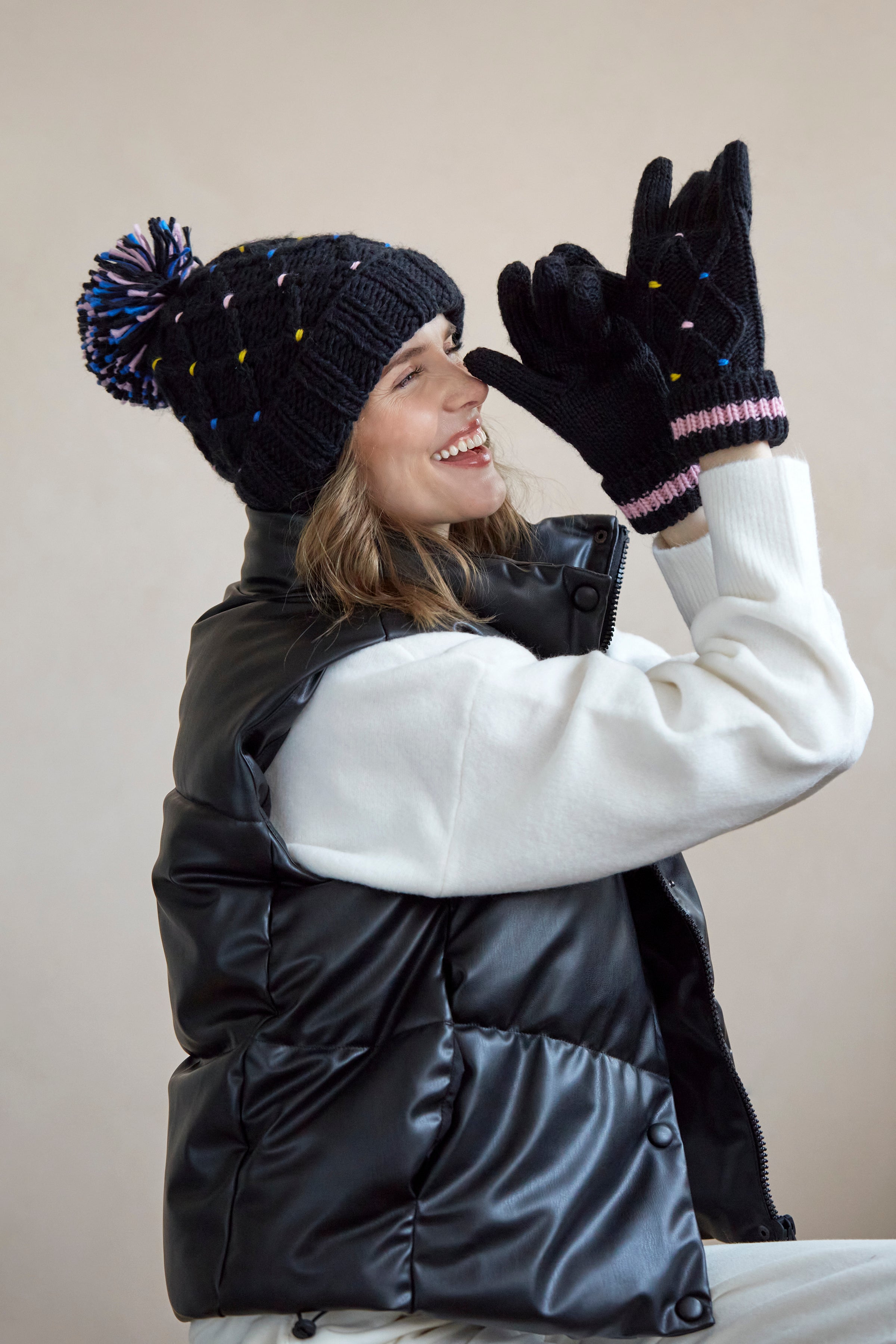 Shiraleah Lisle Winter Knit Hat/Beanie, Black