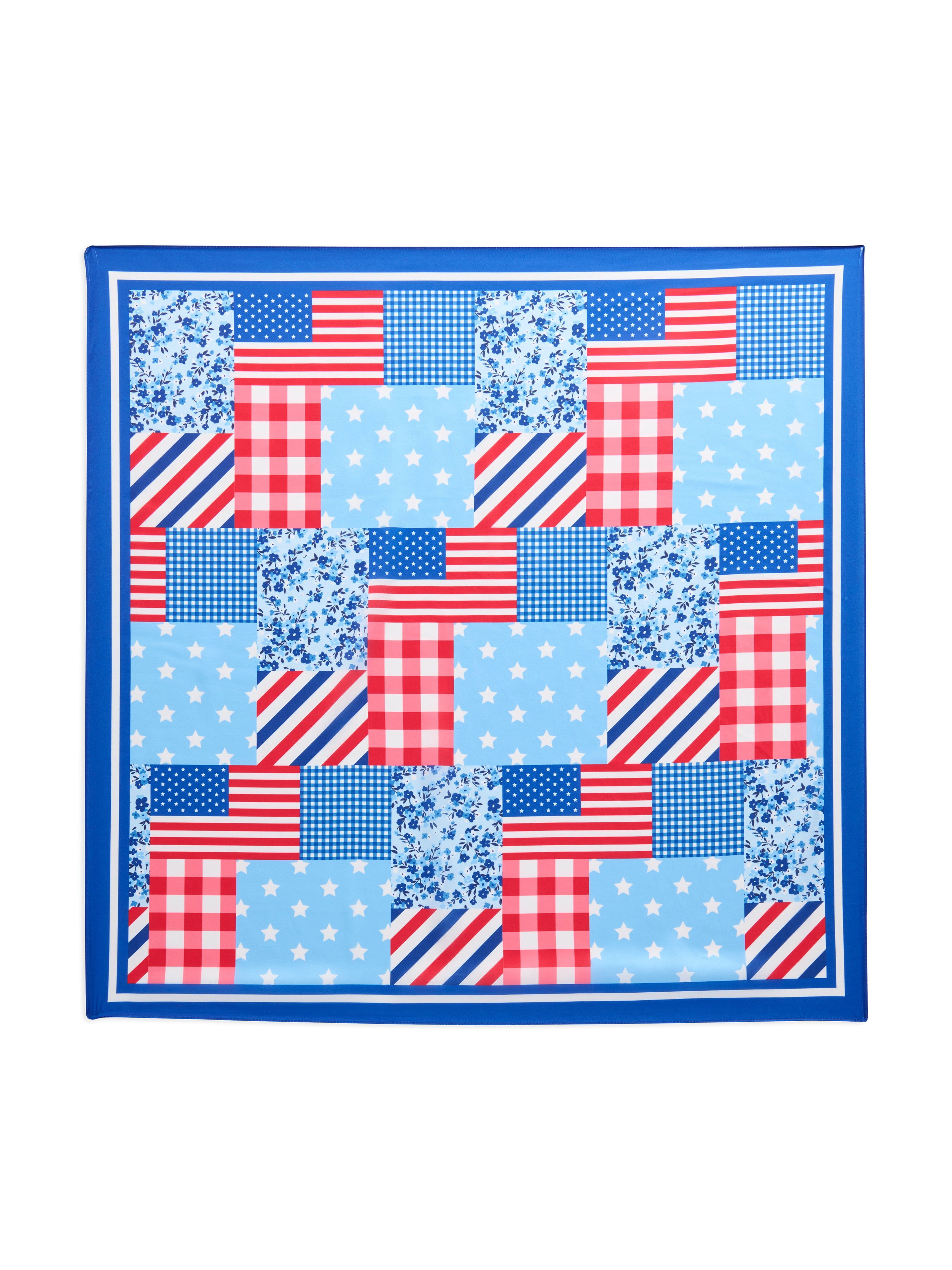 Shiraleah Flag Patchwork Scarf, Blue