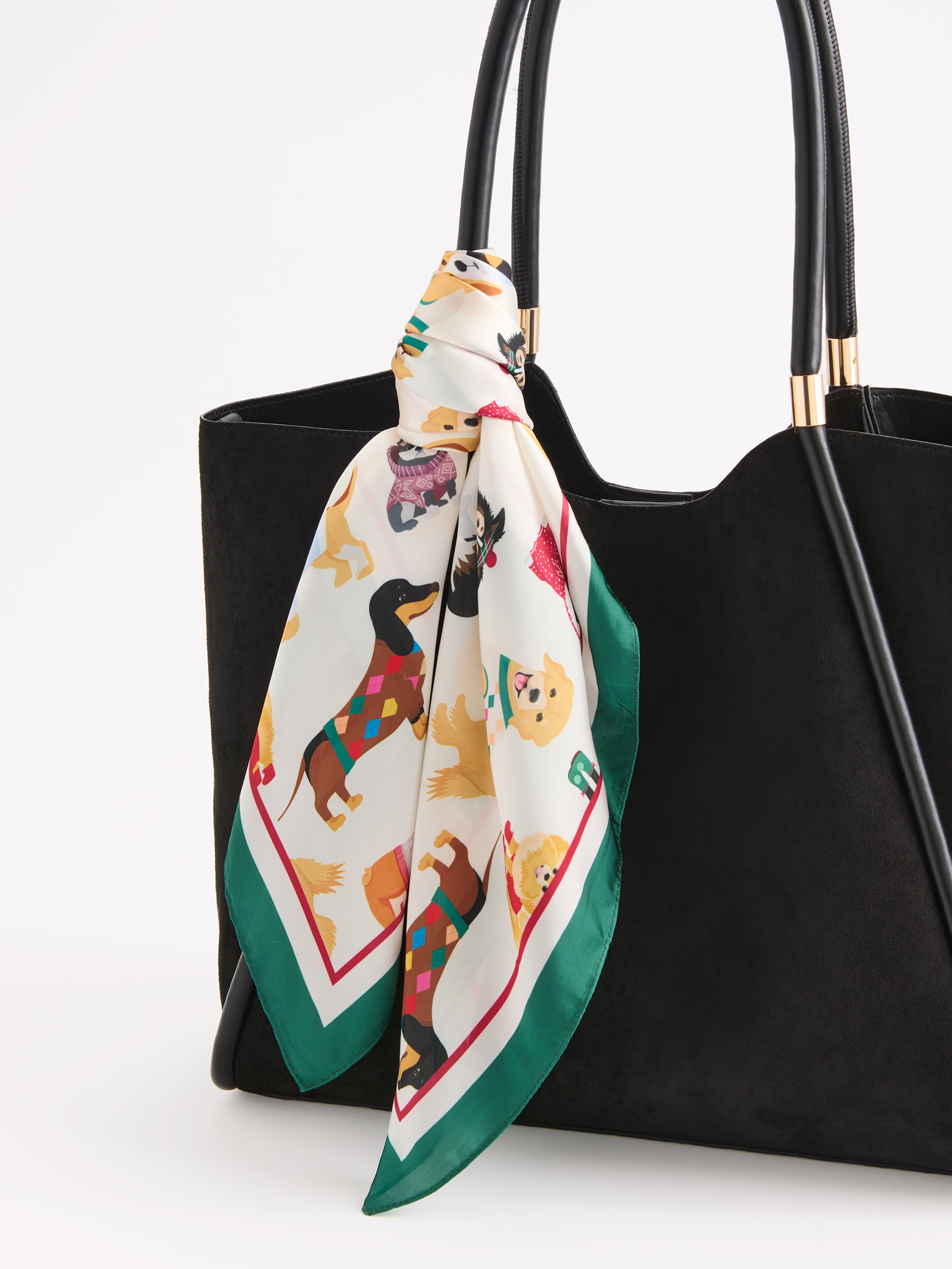 Shiraleah Doggies Square Scarf, Ivory