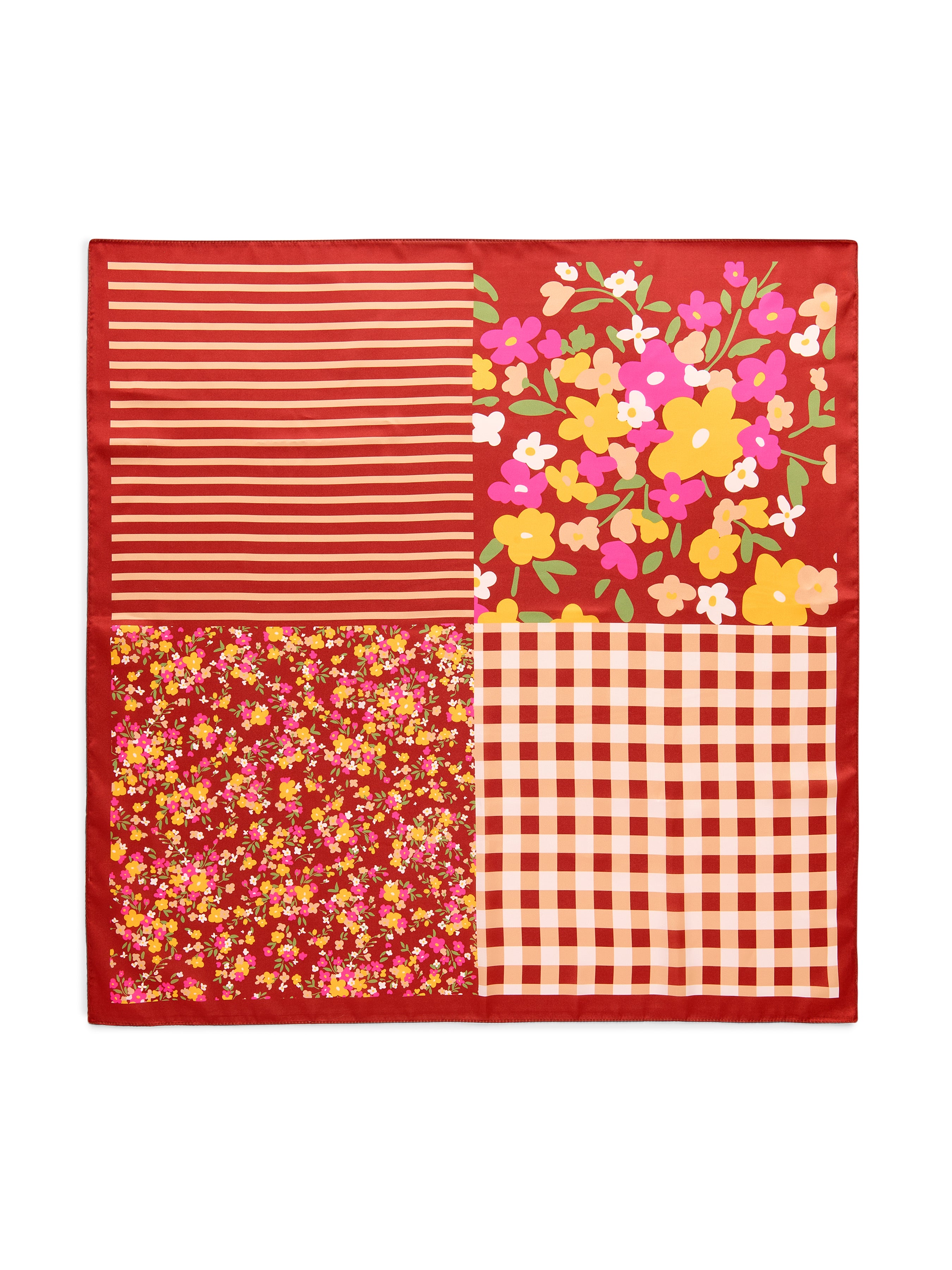 Shiraleah Floral Square Scarf BROWN / OS