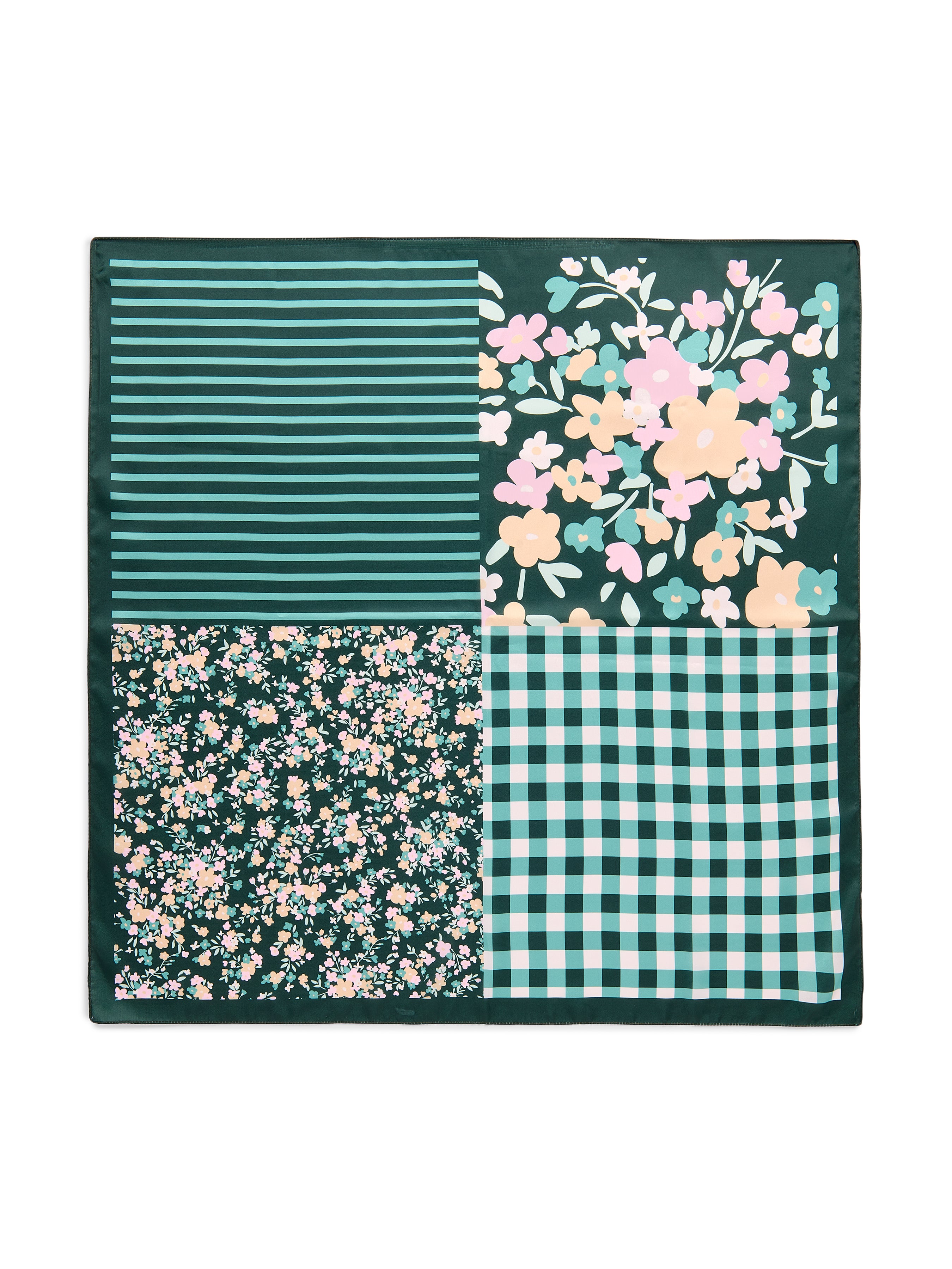 Shiraleah Floral Square Scarf GREEN / OS