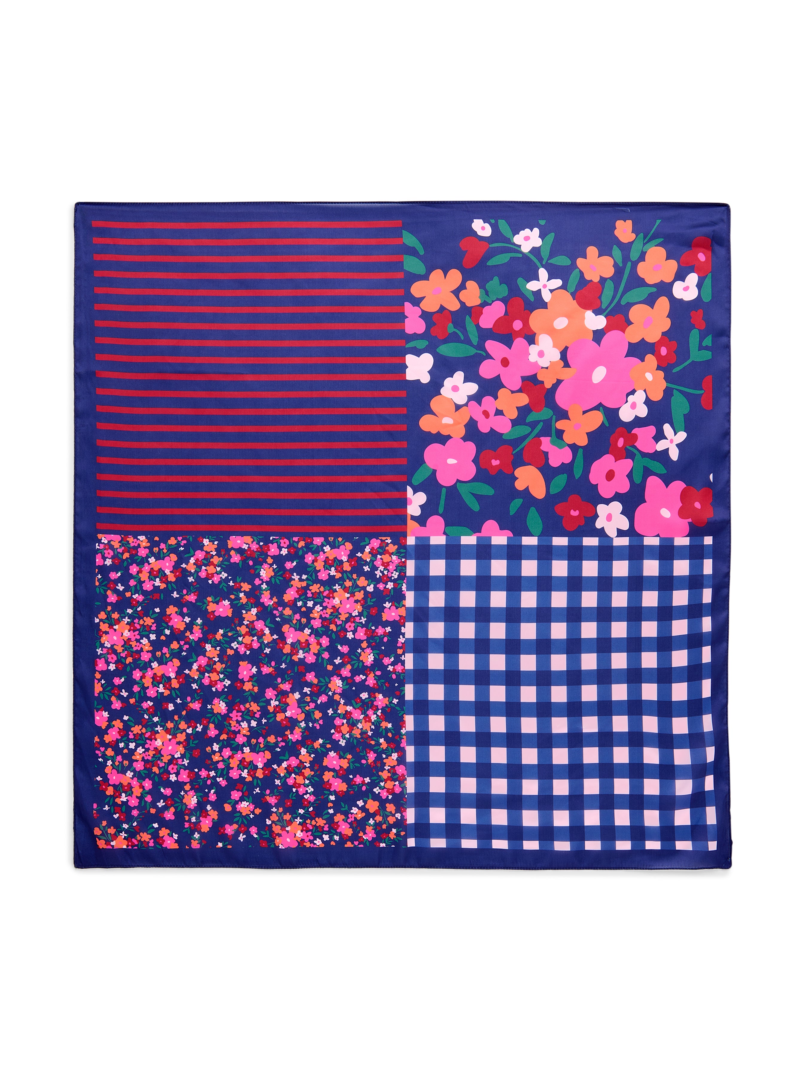 Shiraleah Floral Square Scarf NAVY / OS