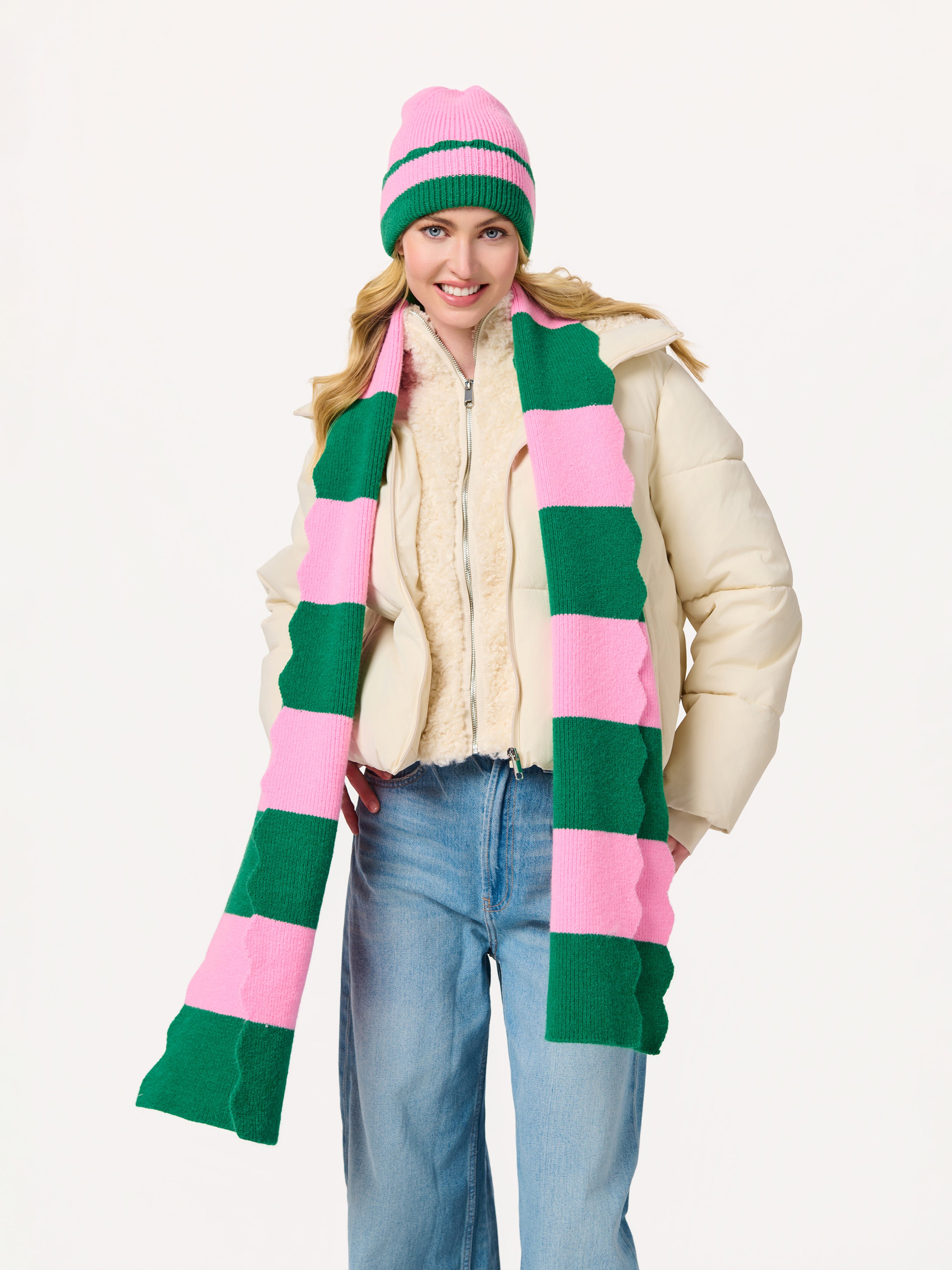 Shiraleah Scala Striped Scarf GREEN / OS