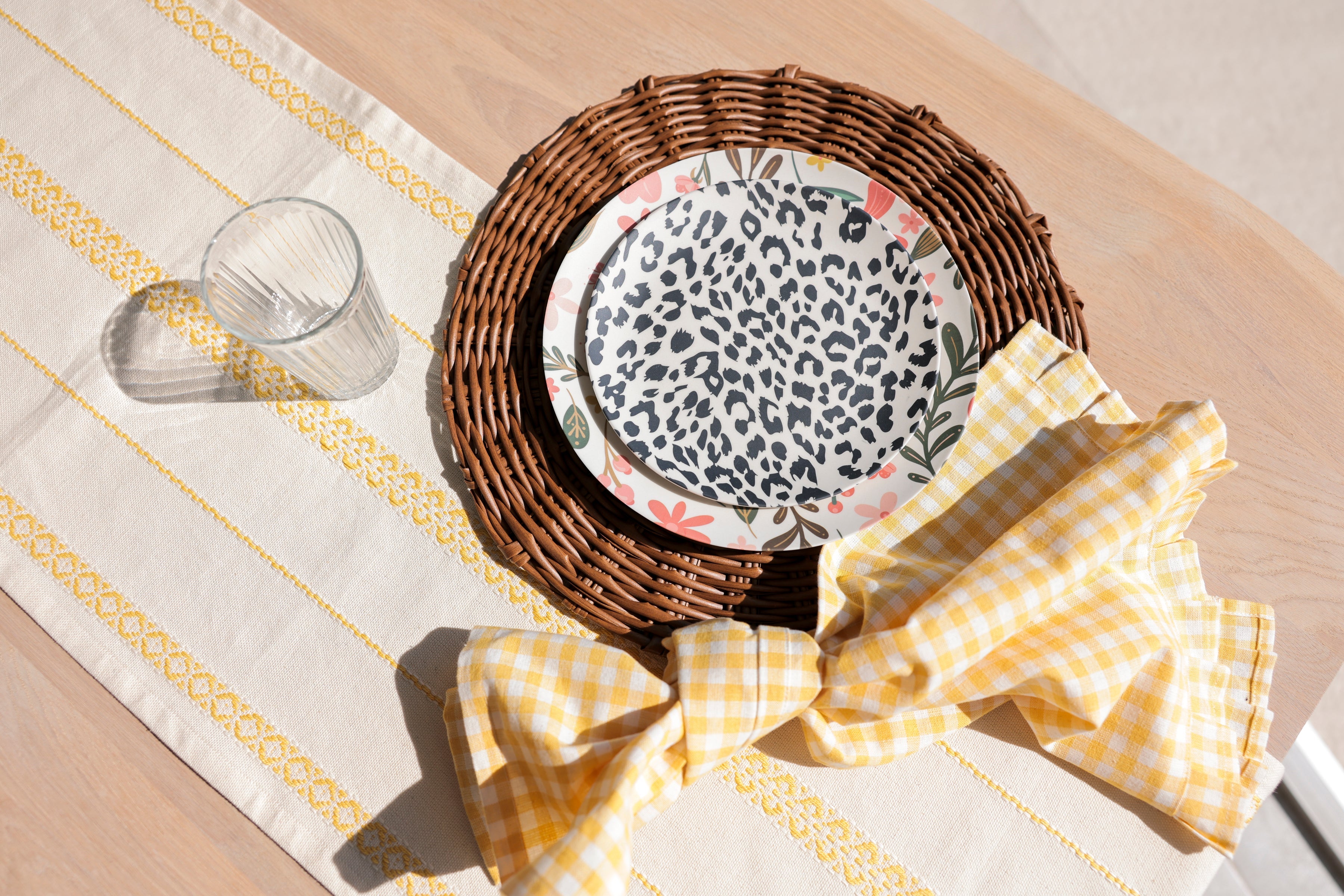 Shiraleah Emme Stripe Table Runner, Yellow