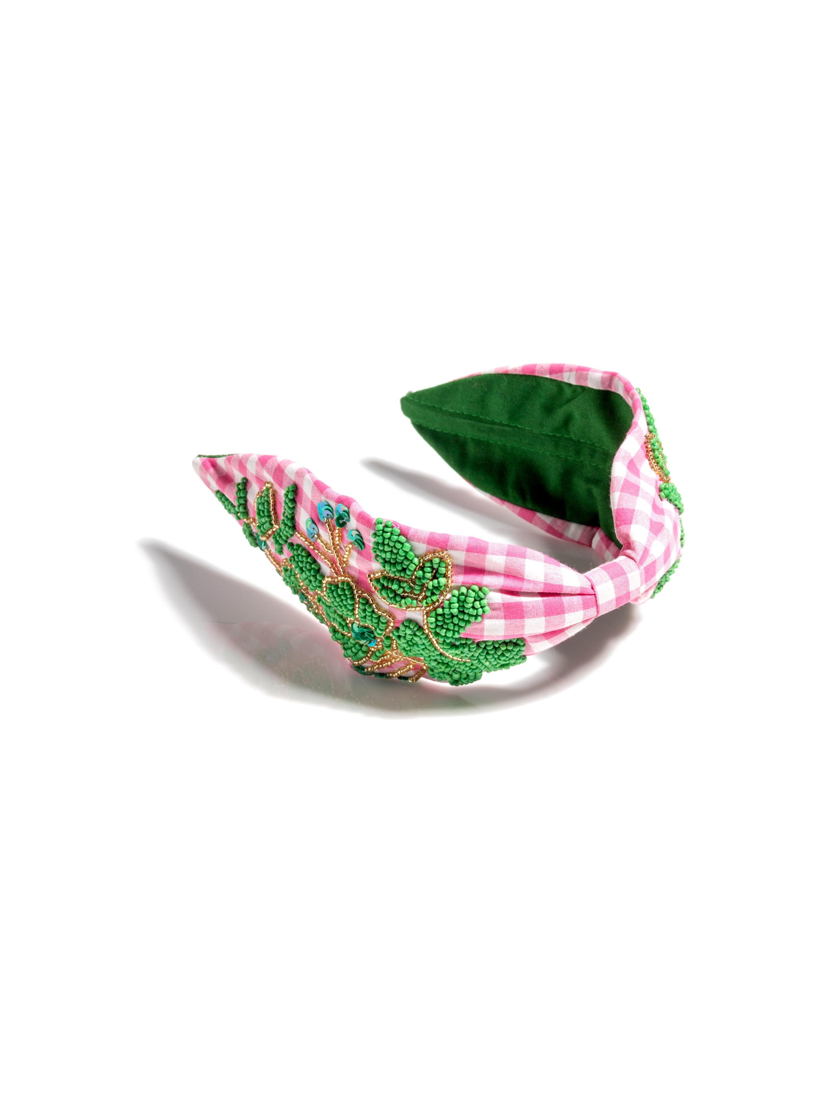 Shiraleah Embellished Wide Check Headband, Pink