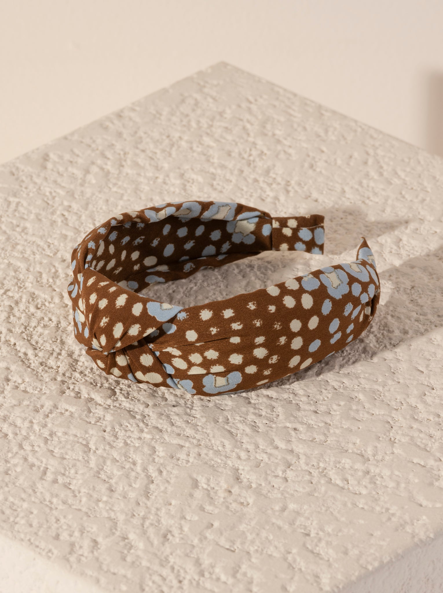Shiraleah Knotted Flower Print Headband, Brown
