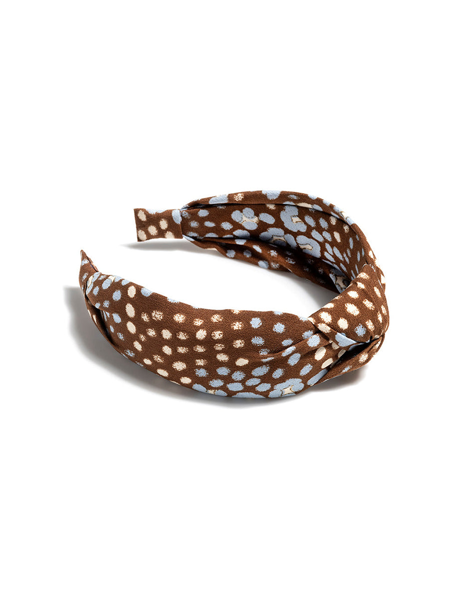 Shiraleah Knotted Flower Print Headband, Brown
