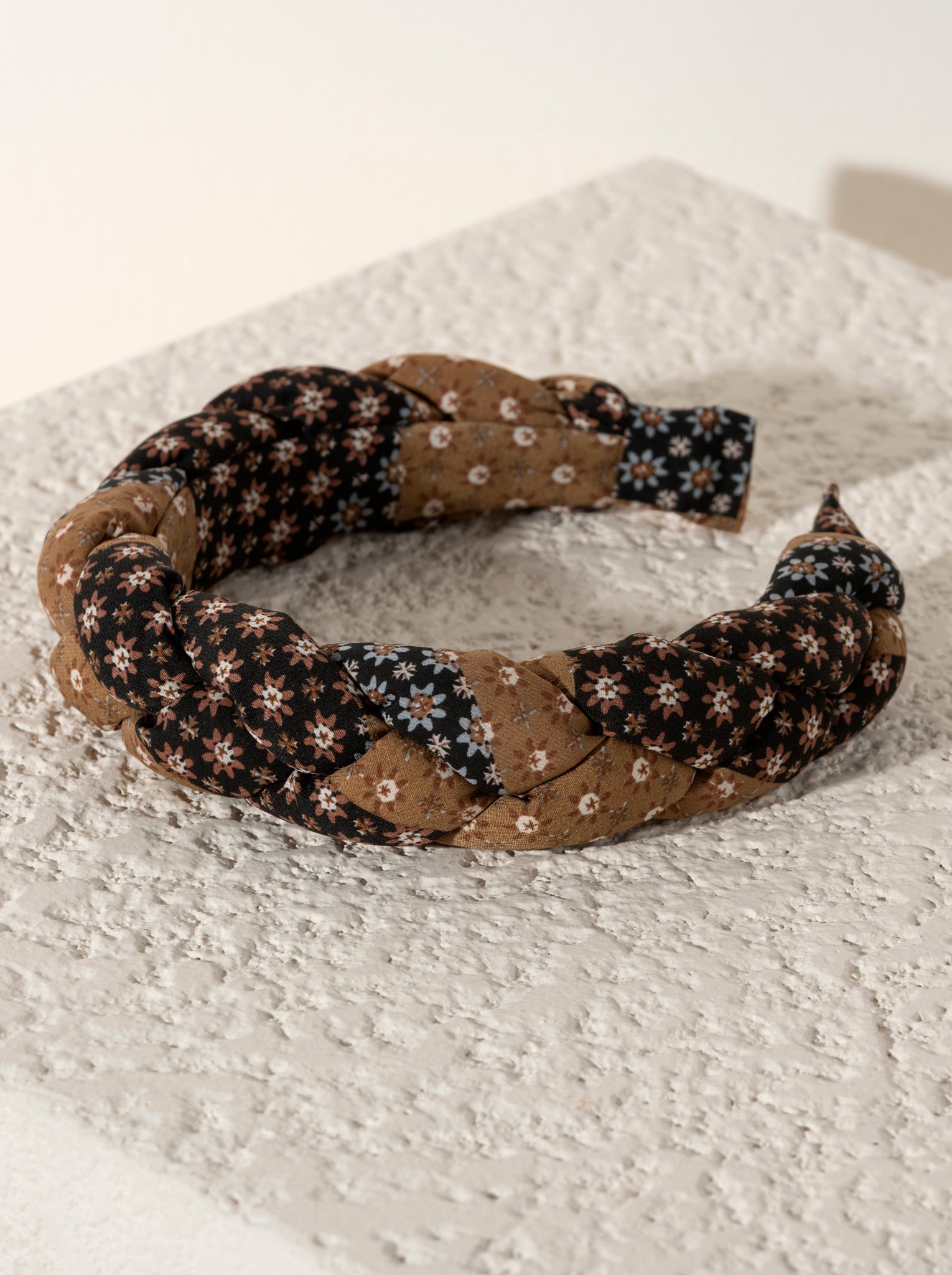 Shiraleah Braided Print Headband, Tan