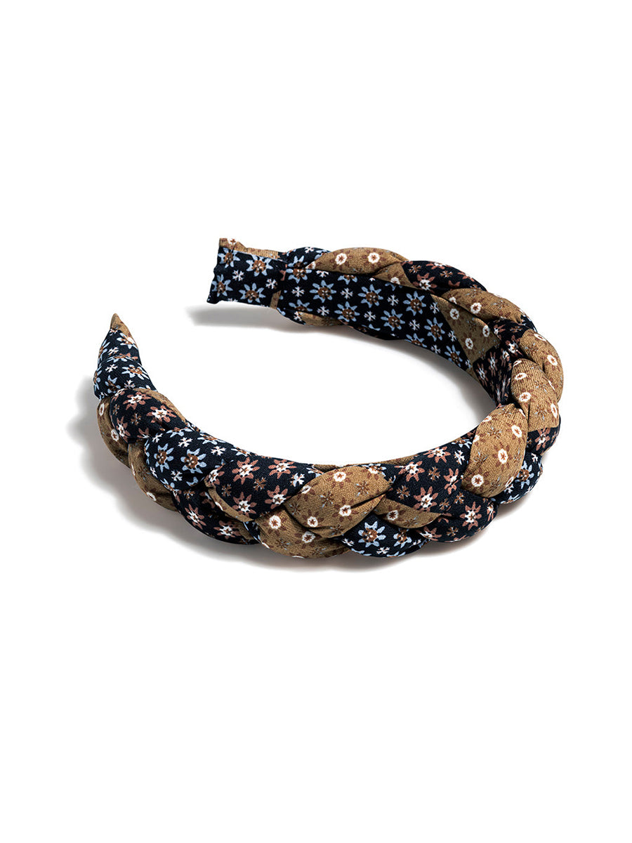 Shiraleah Braided Print Headband, Tan
