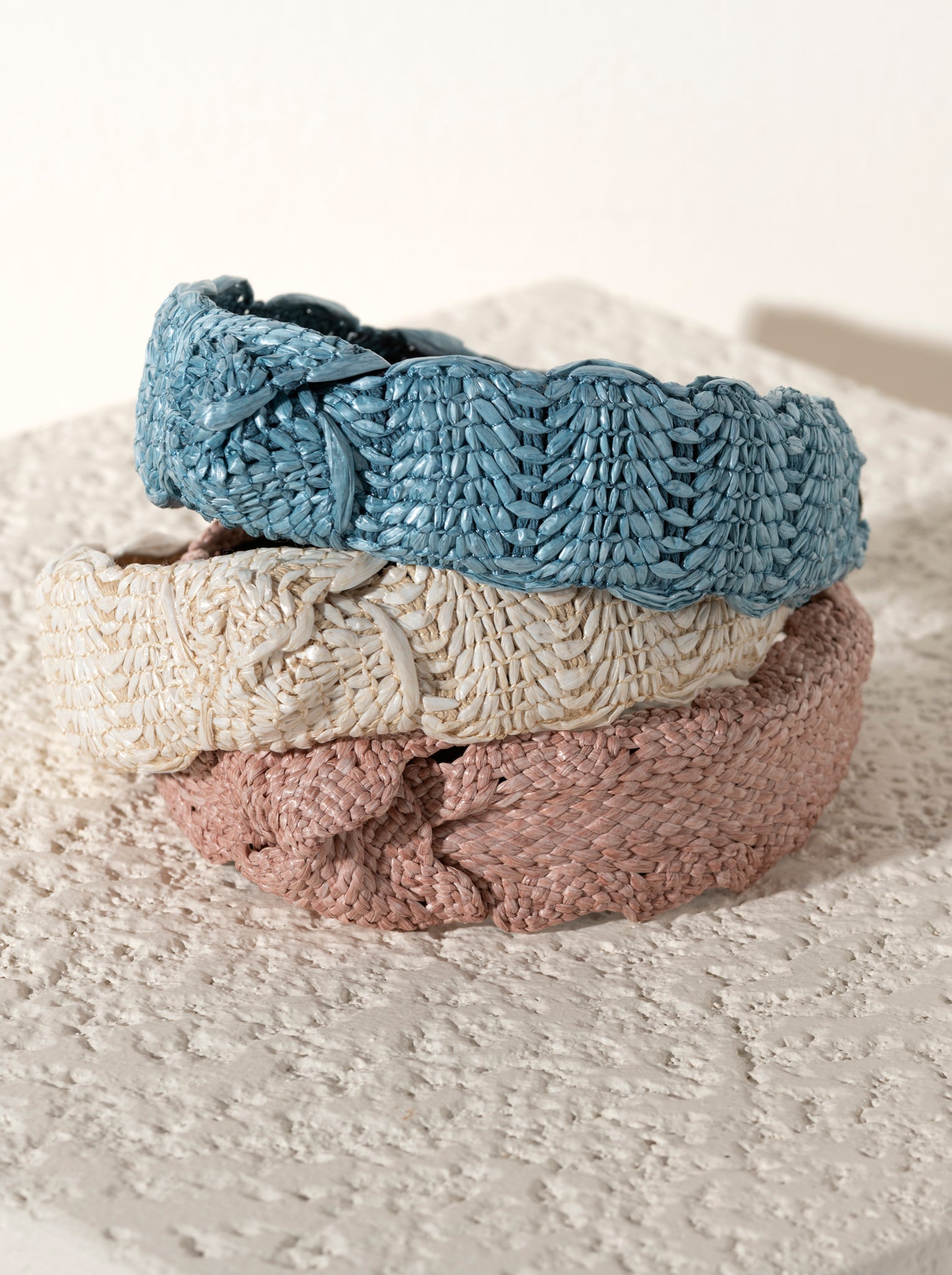 Shiraleah Knotted Straw Headband, Blue