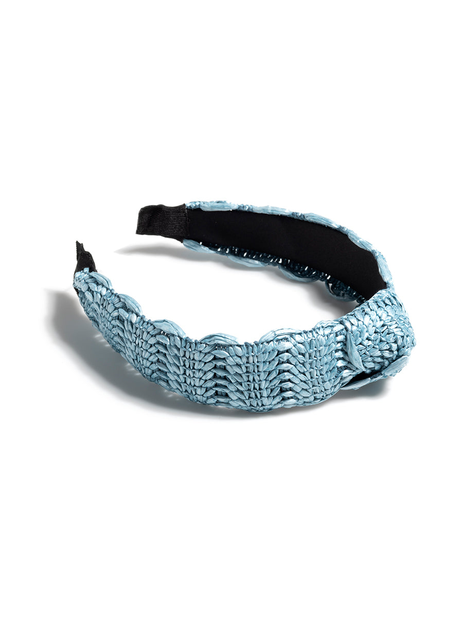 Shiraleah Knotted Straw Headband, Blue