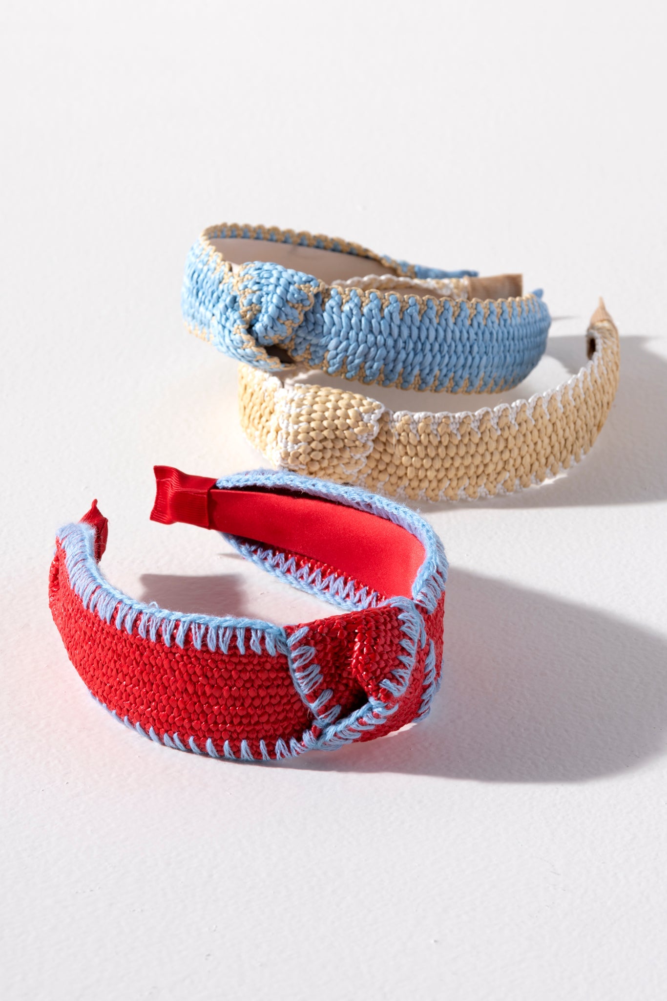 Shiraleah Knotted Straw Headband, Sky