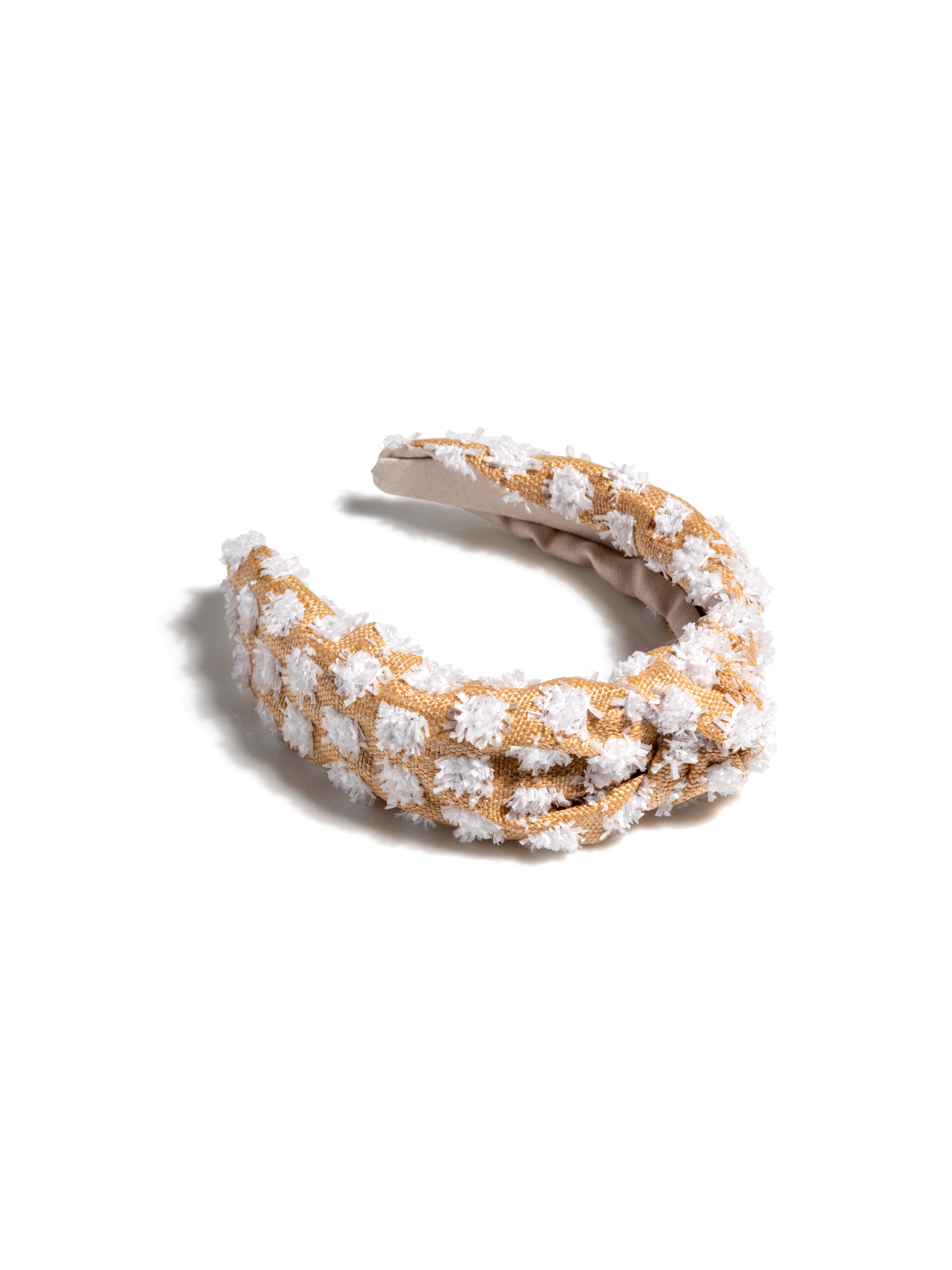 Shiraleah Tufted Straw Knotted Headband, White