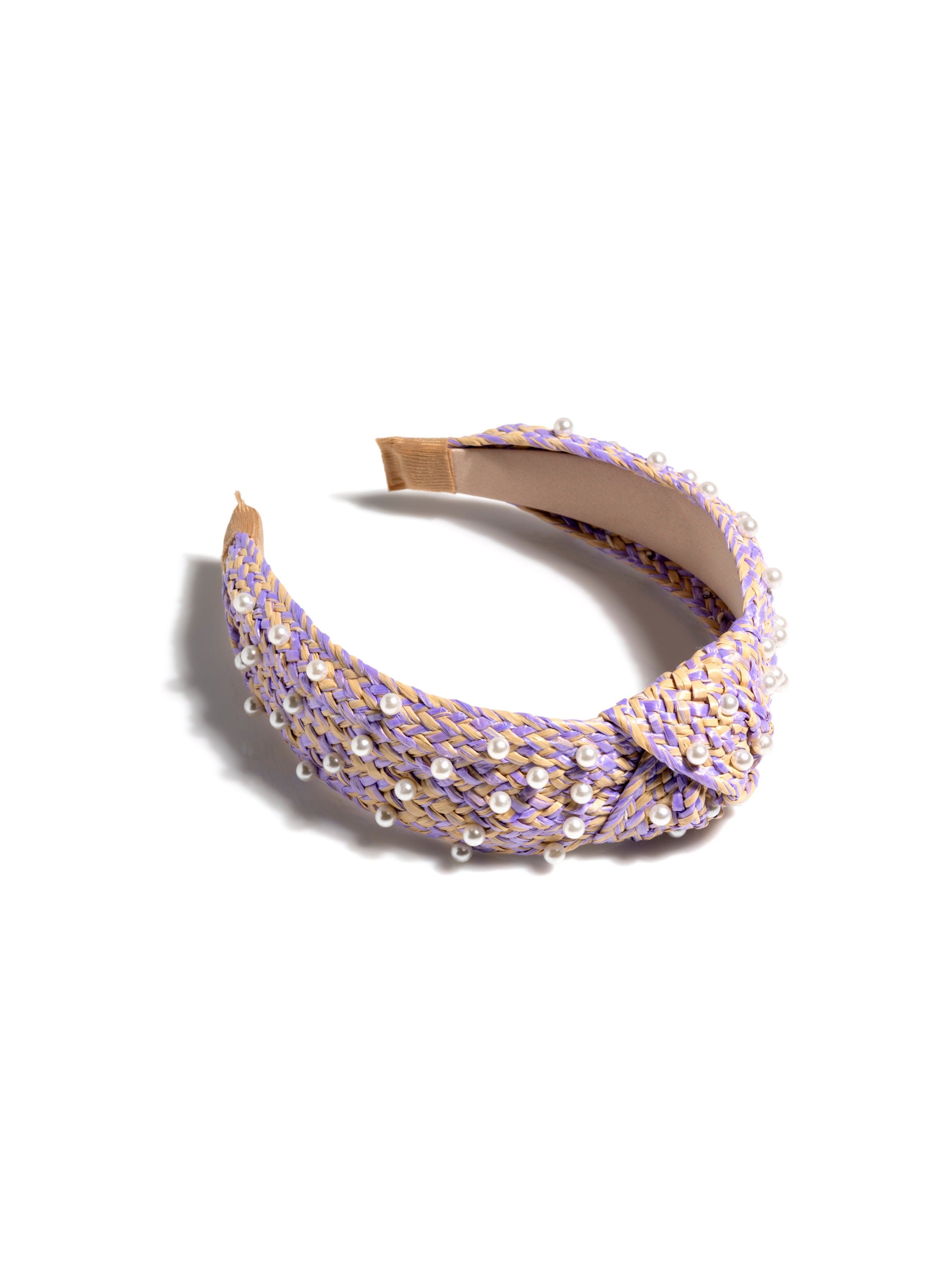 Shiraleah Pearl Embellished Knotted Headband, Lilac