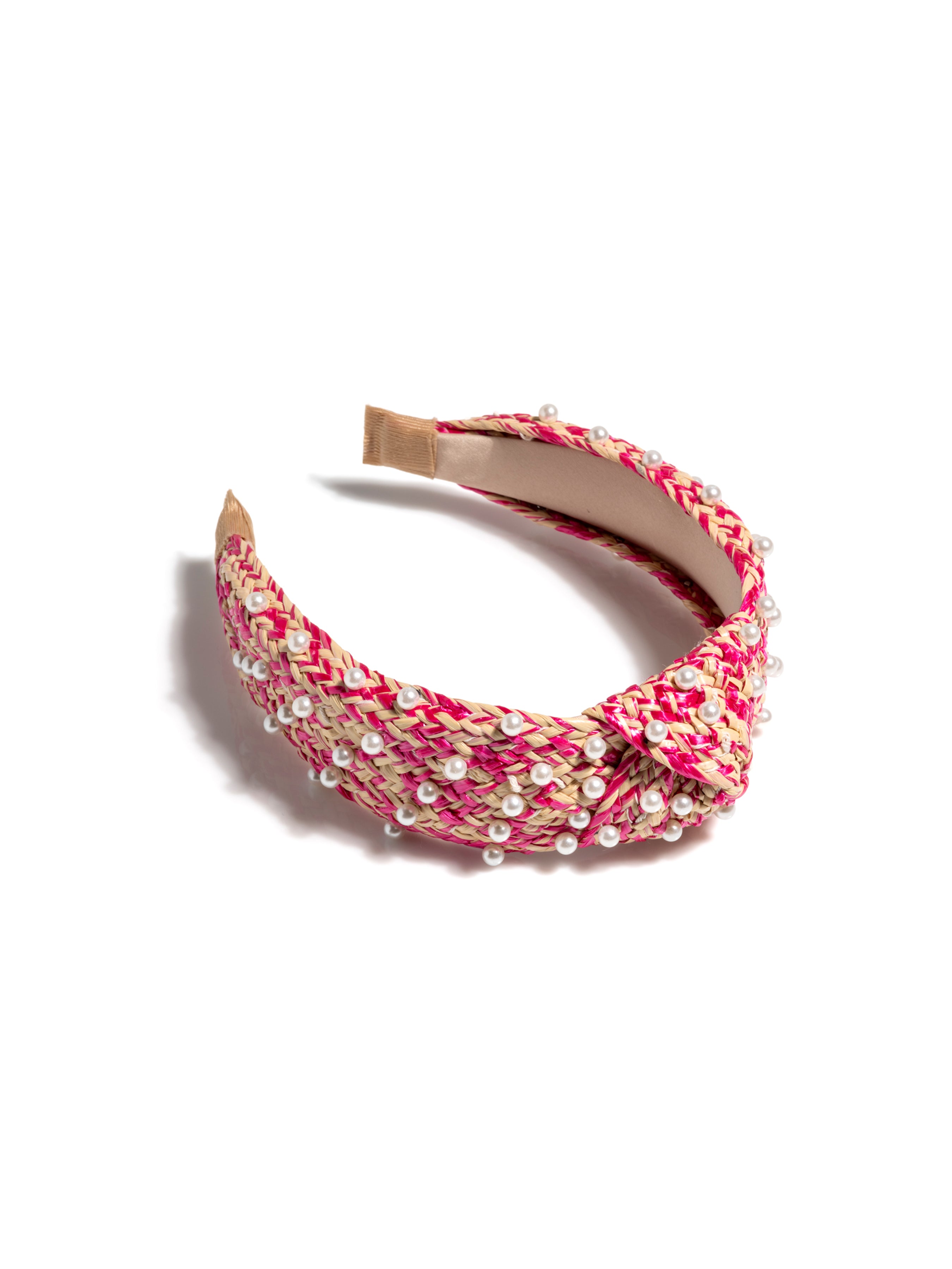 Shiraleah Pearl Embellished Knotted Headband, Pink