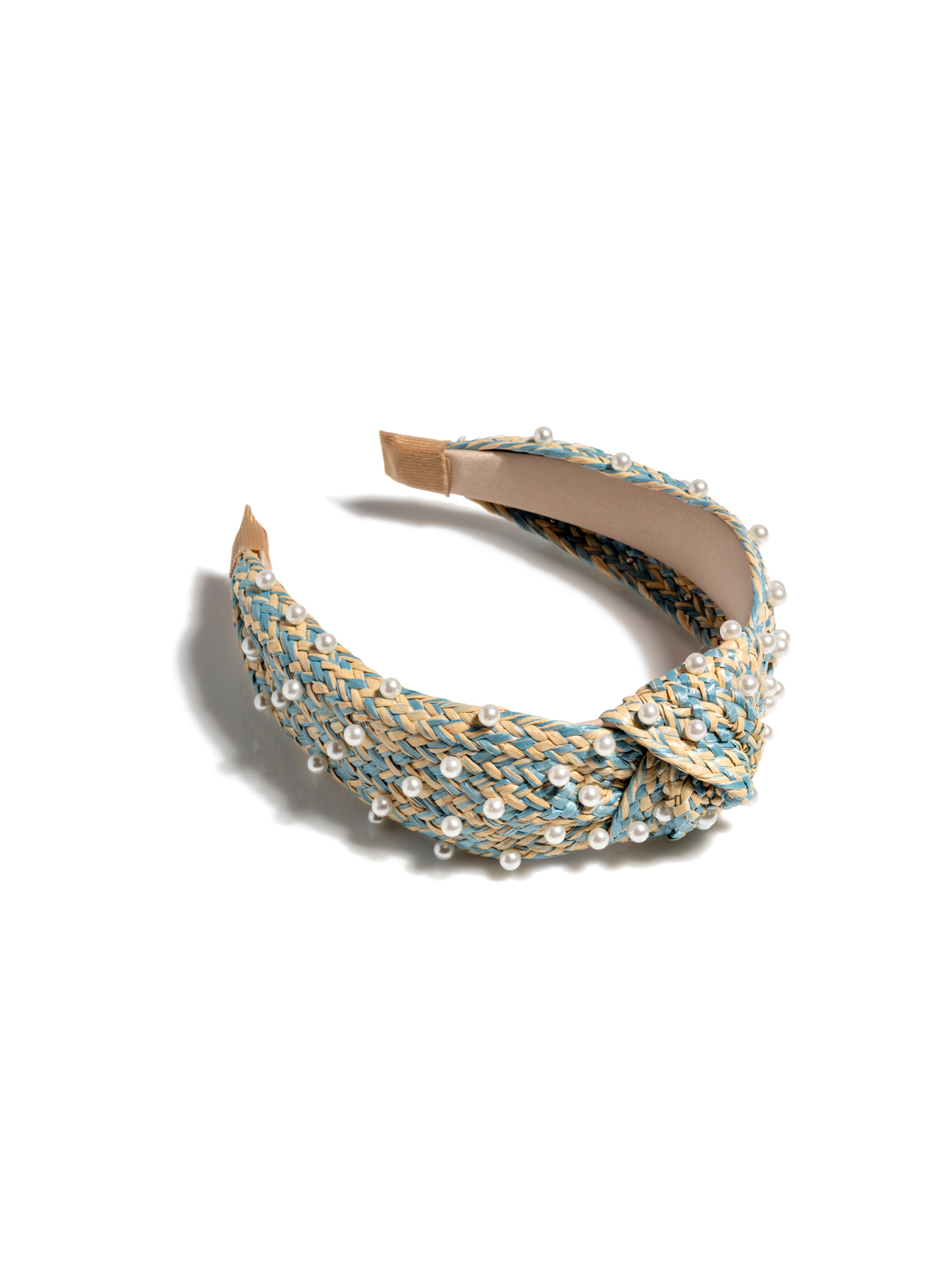 Shiraleah Pearl Embellished Knotted Headband, Turquoise