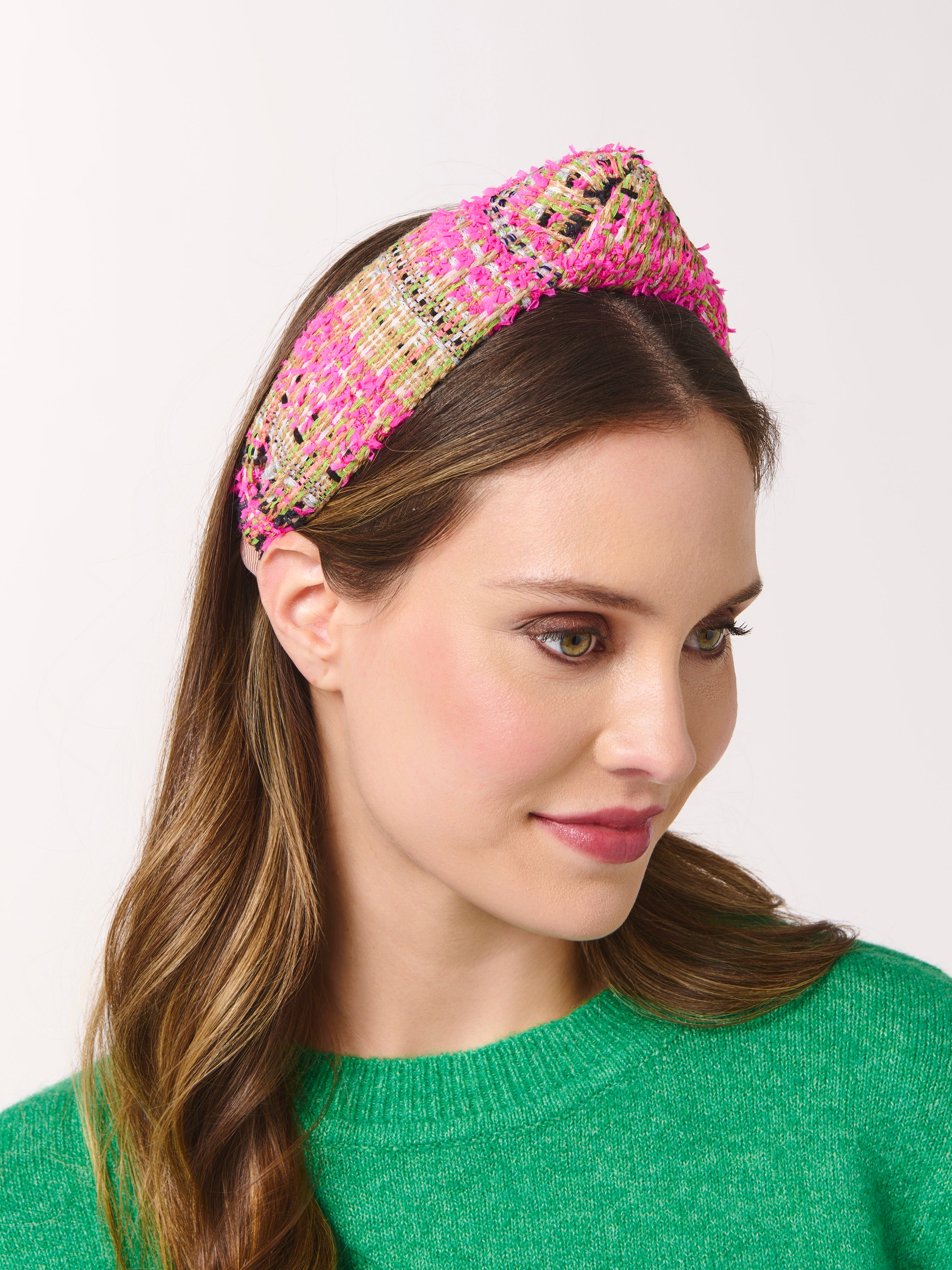 Shiraleah Textured Plaid Headband, Pink