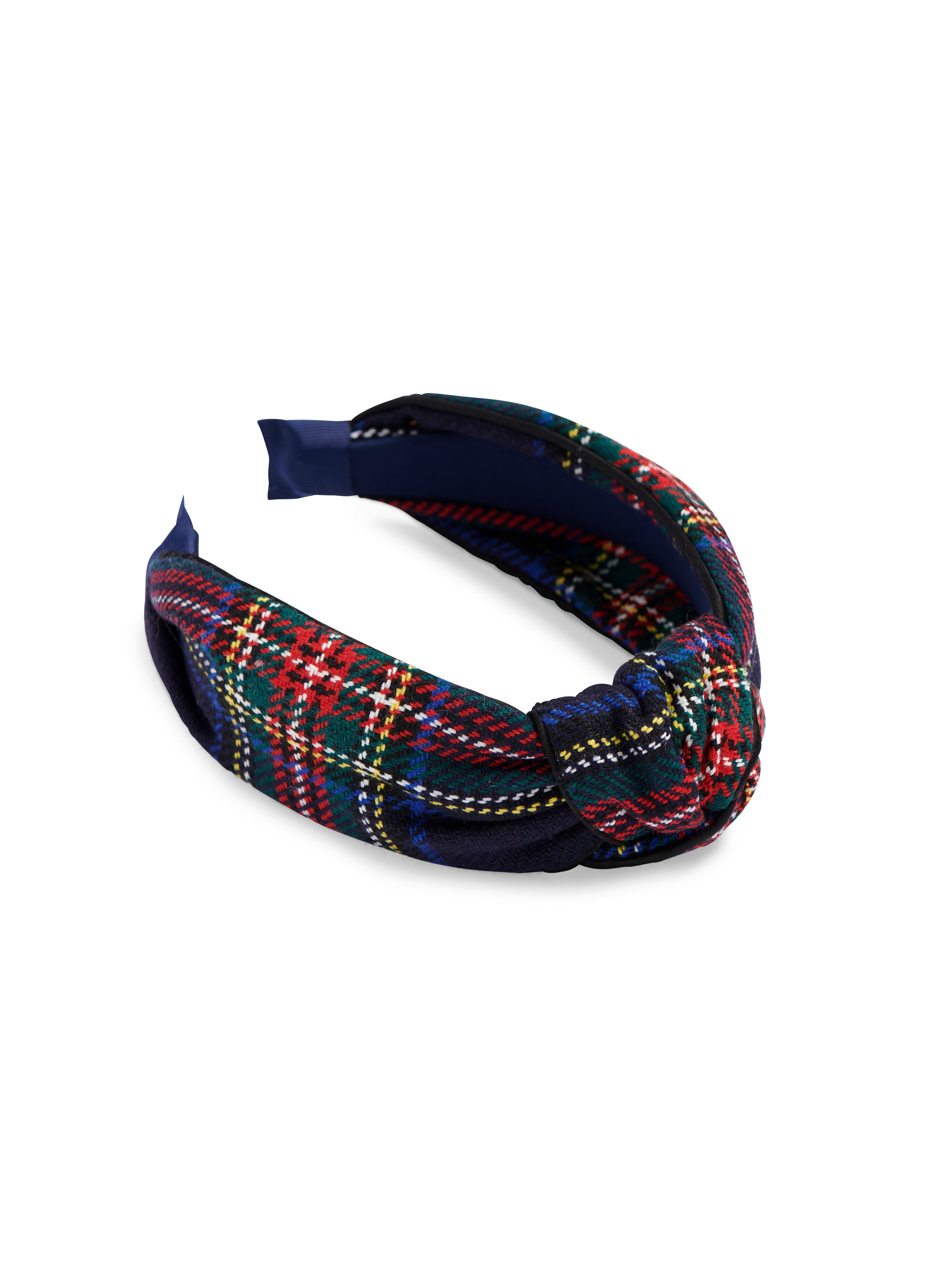 Shiraleah Tartan Knotted Headband NAVY
