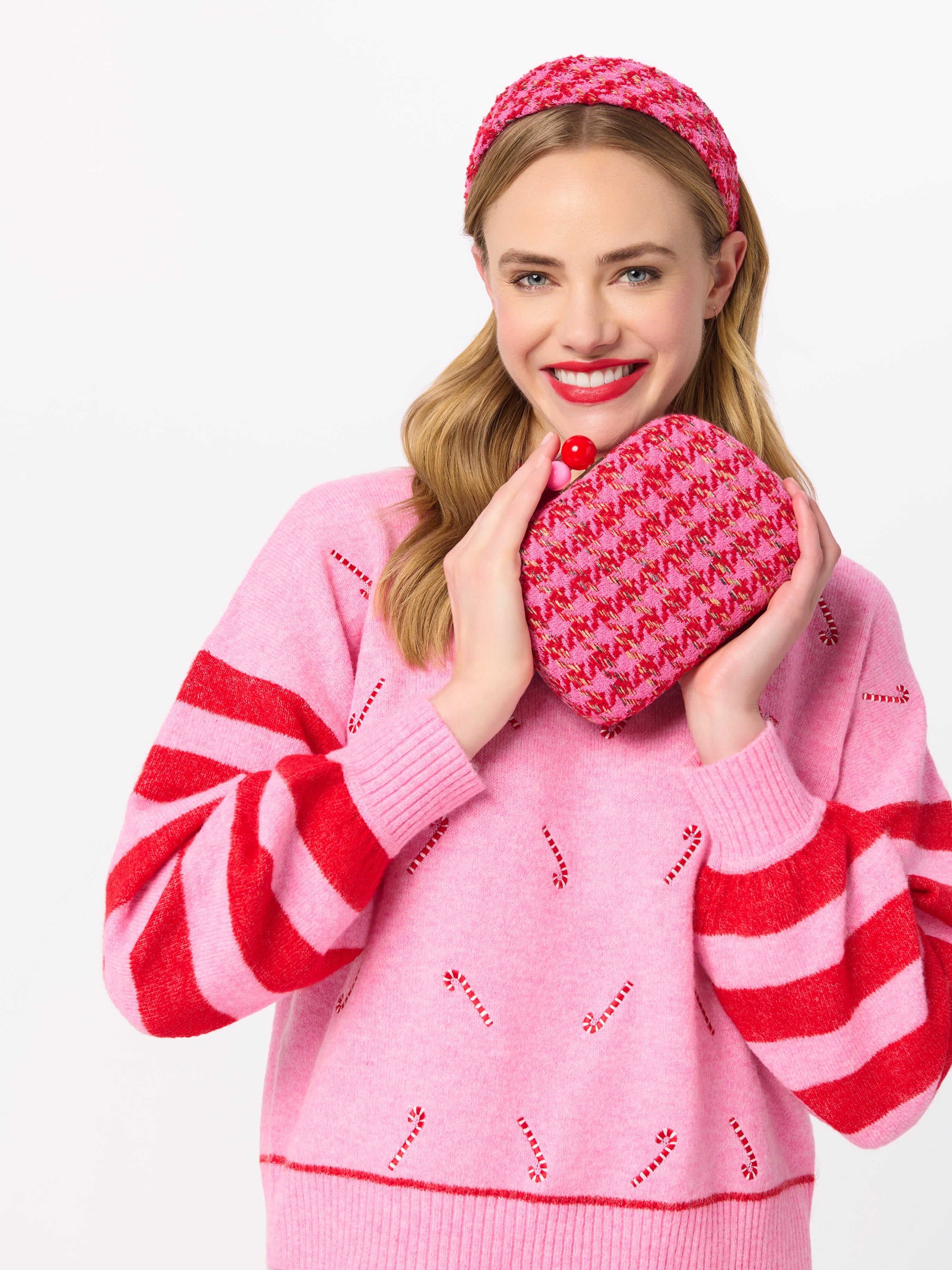Shiraleah Wide Tweed Headband RED / OS
