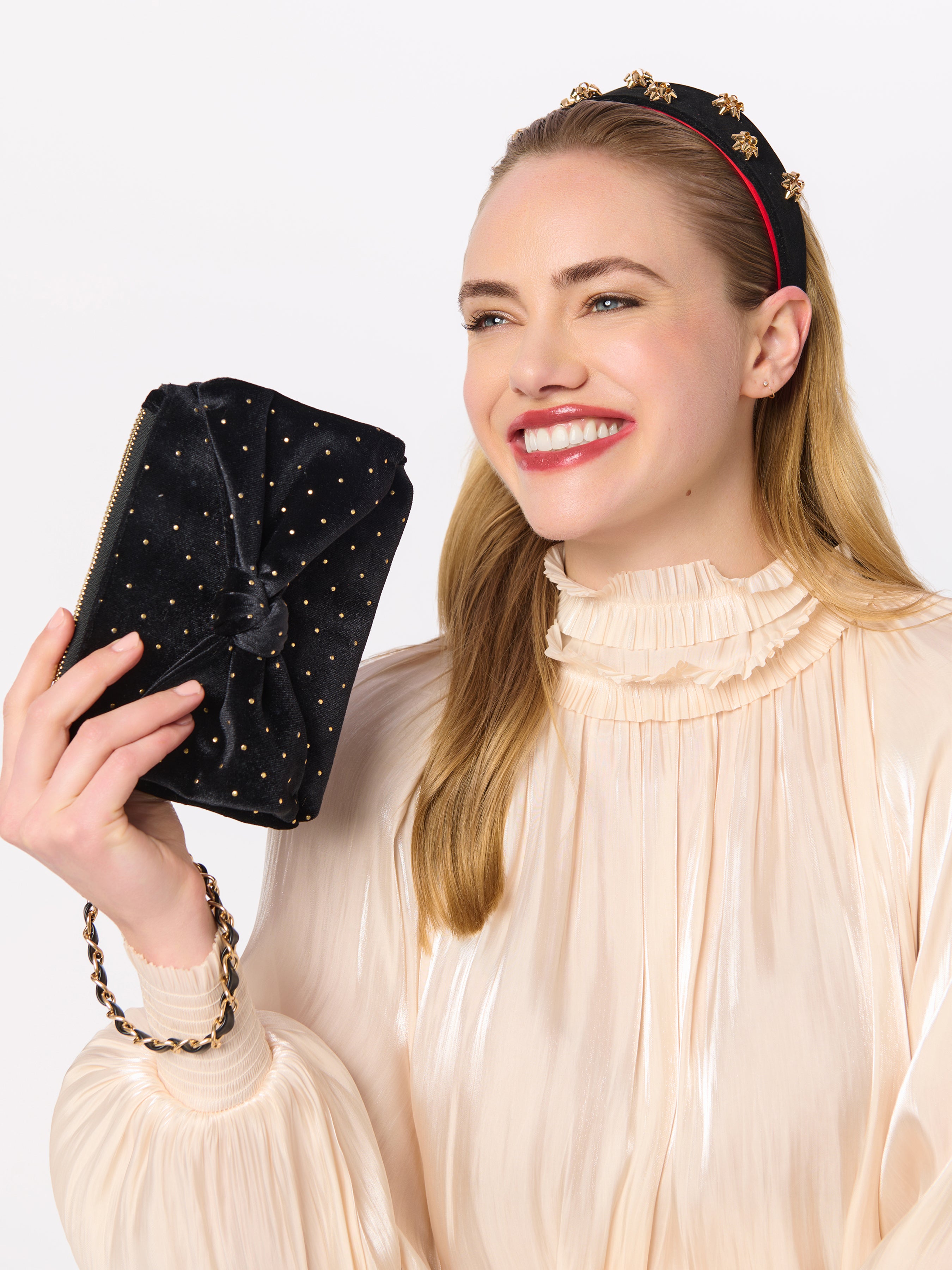Shiraleah Velvet Gift Bow Headband BLACK / OS