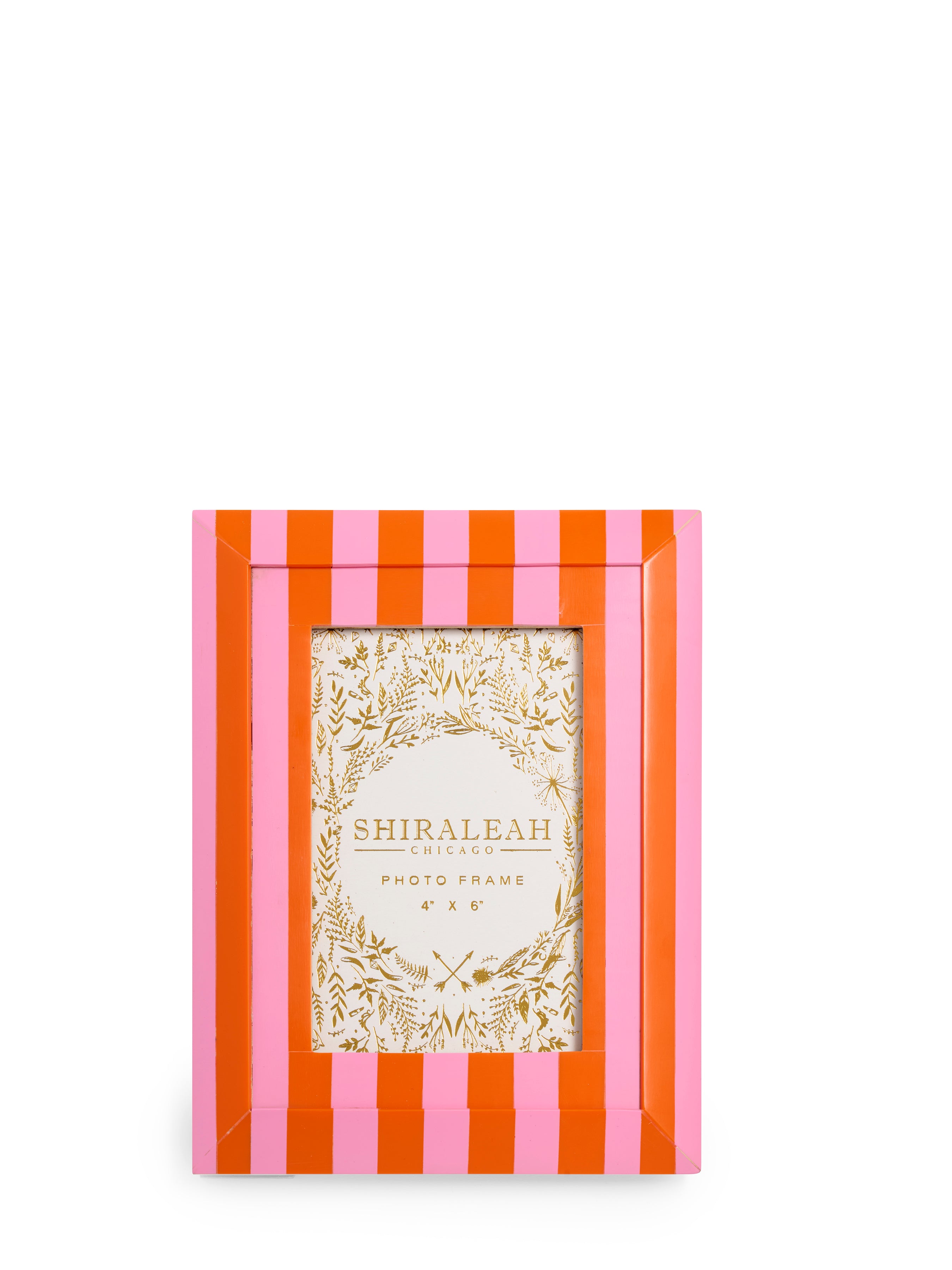 Shiraleah Viva 4" X 6" Striped Bevel Picture Frame ORANGE