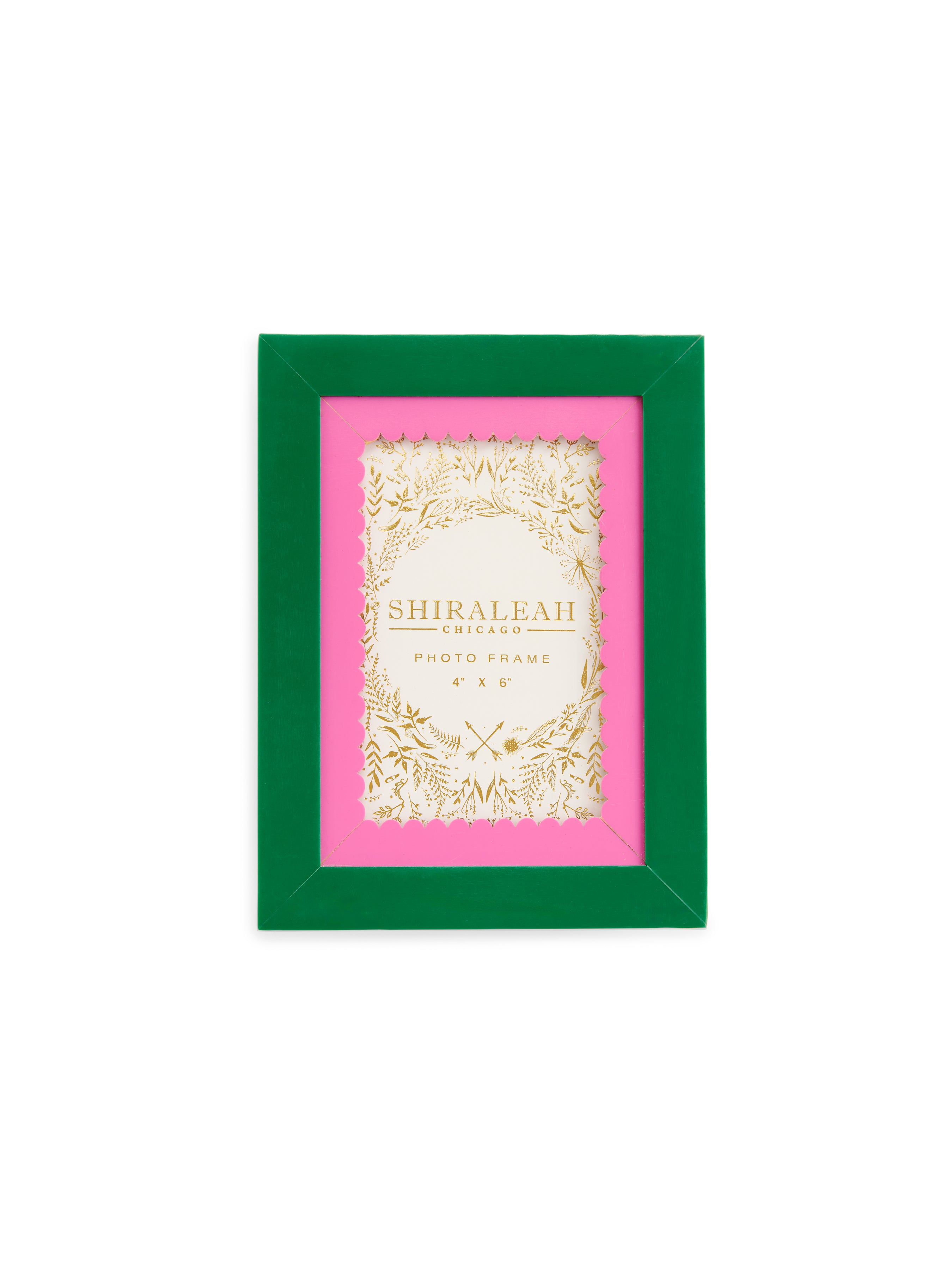 Shiraleah Poppy 4" X 6" Scalloped Edge Bevel Picture Frame GREEN / OS