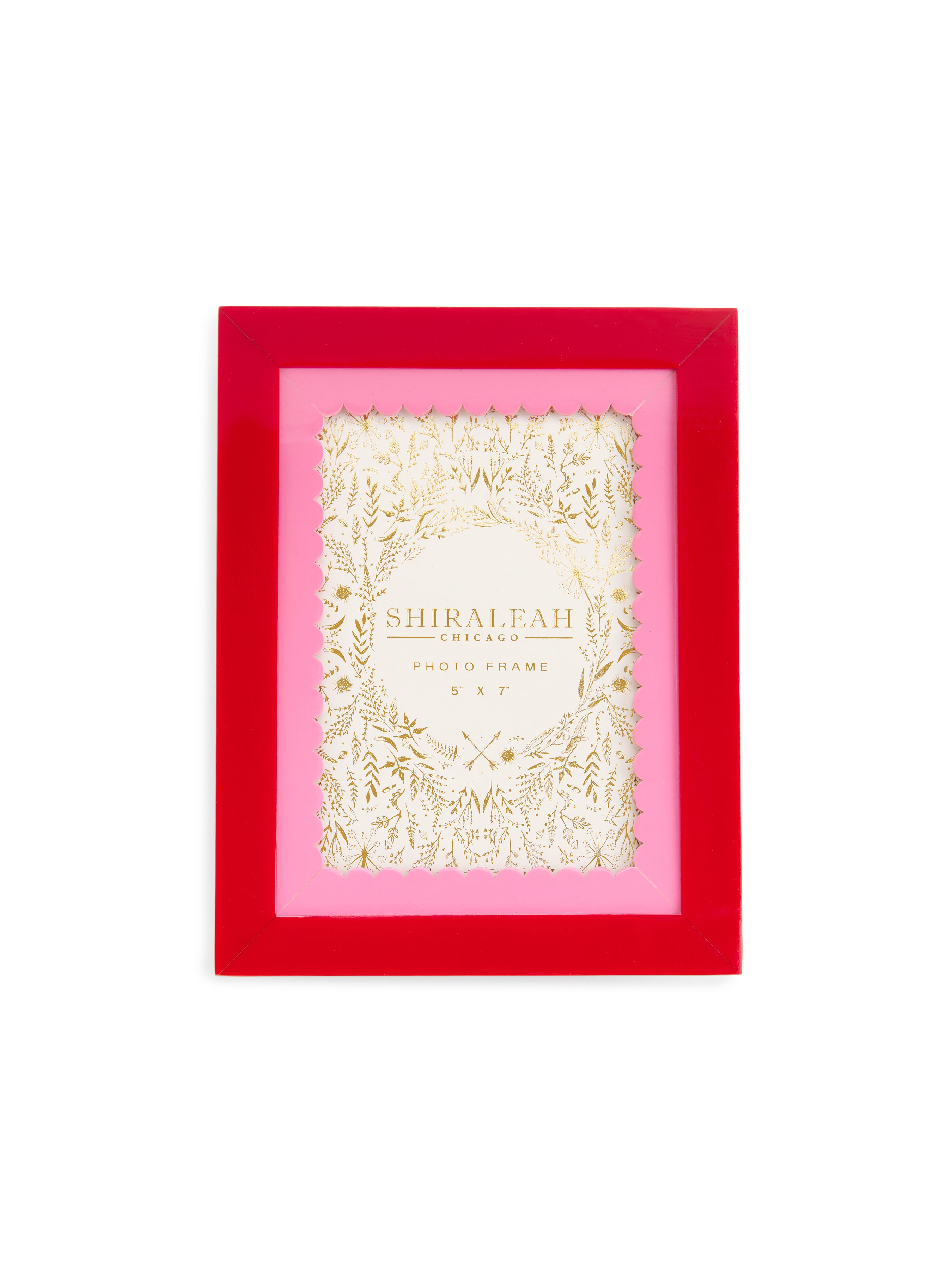 Shiraleah Poppy 5" x 7" Scalloped Edge Bevel Picture Frame, Red