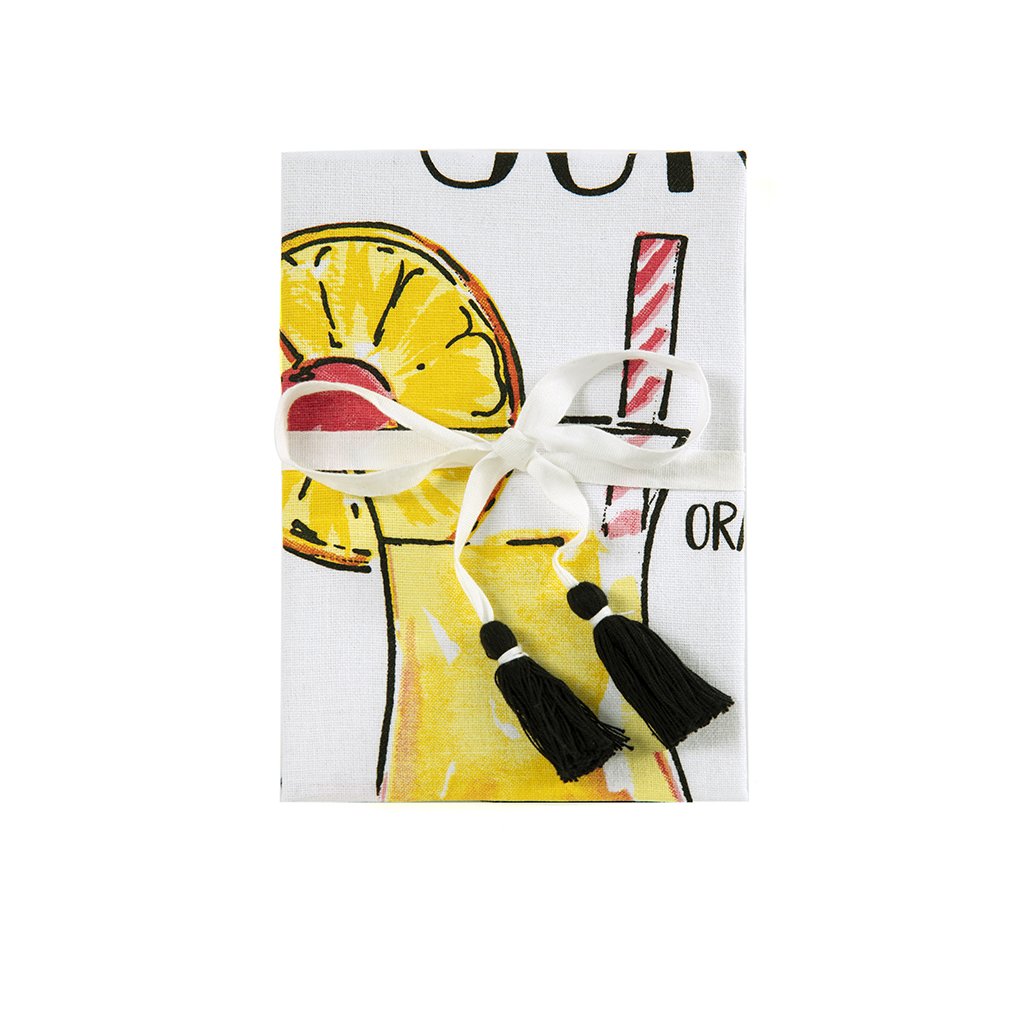 Shiraleah "Tequila Sunrise" Cocktail Tea Towel, White