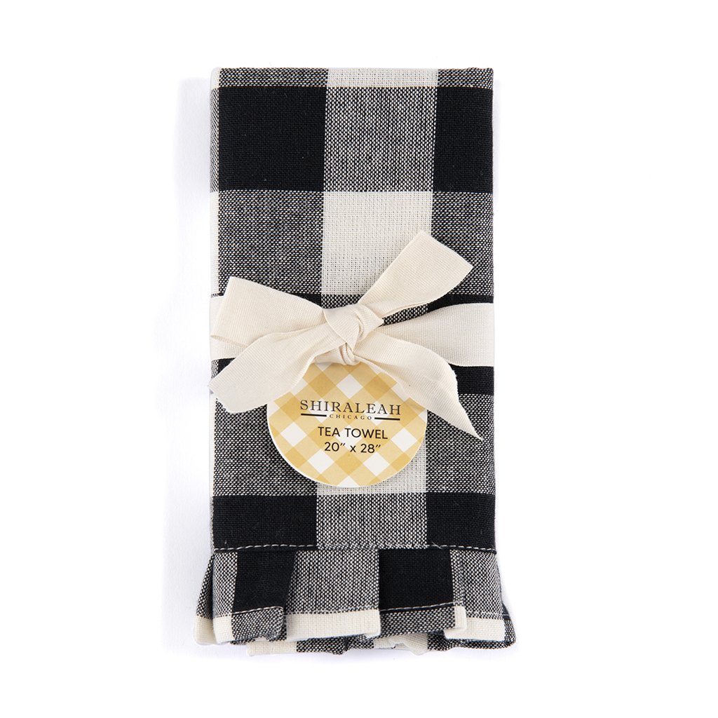 Shiraleah Gina Check Tea Towel, Black